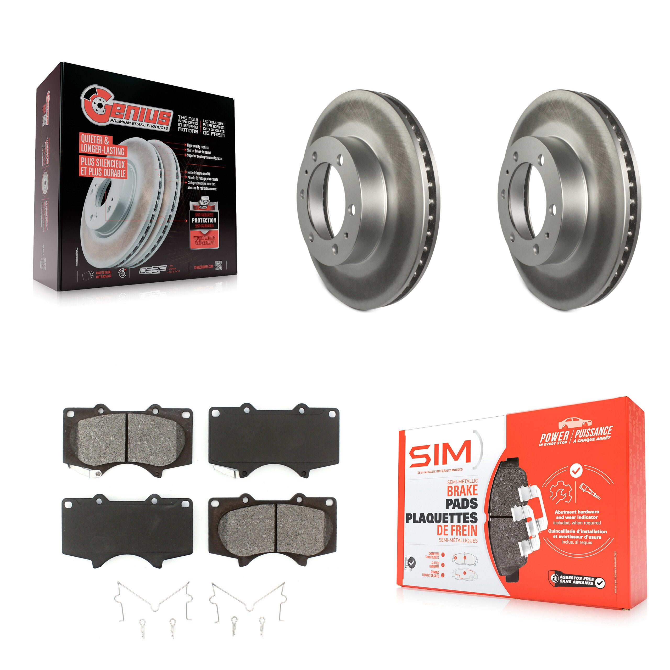 Transit Auto KGS-100415 Disc Brake Kit for 2003-2023 Toyota Tacoma, Toyota FJ Cruiser, Toyota 4Runner - Front