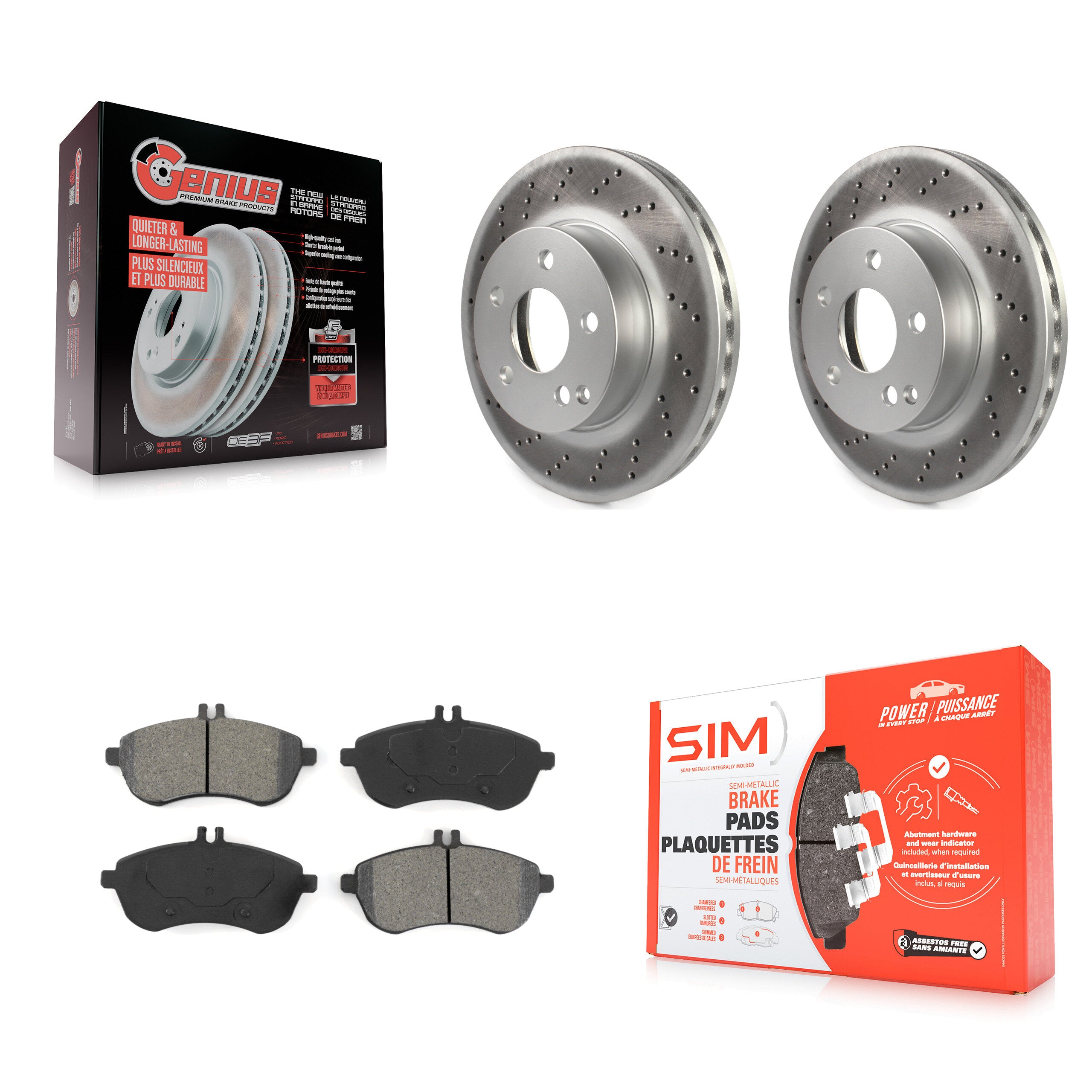 Transit Auto KGS-100438 Disc Brake Kit for 2008-2015 Mercedes-Benz C250, Mercedes-Benz C230, Mercedes-Benz C300 - Front