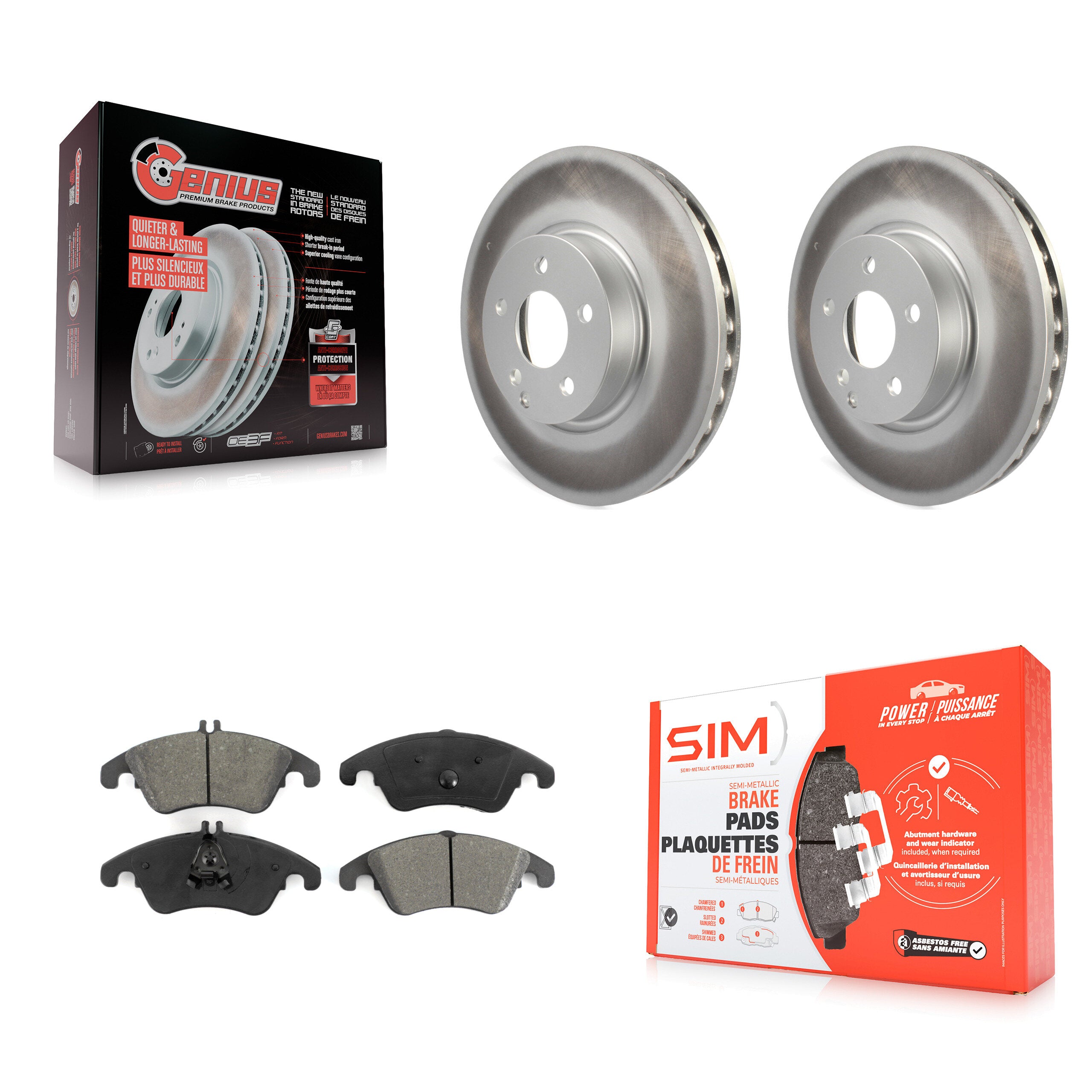 Transit Auto KGS-100440 Disc Brake Kit for 2008-2019 Mercedes-Benz SLC300, Mercedes-Benz E400 and More - Front