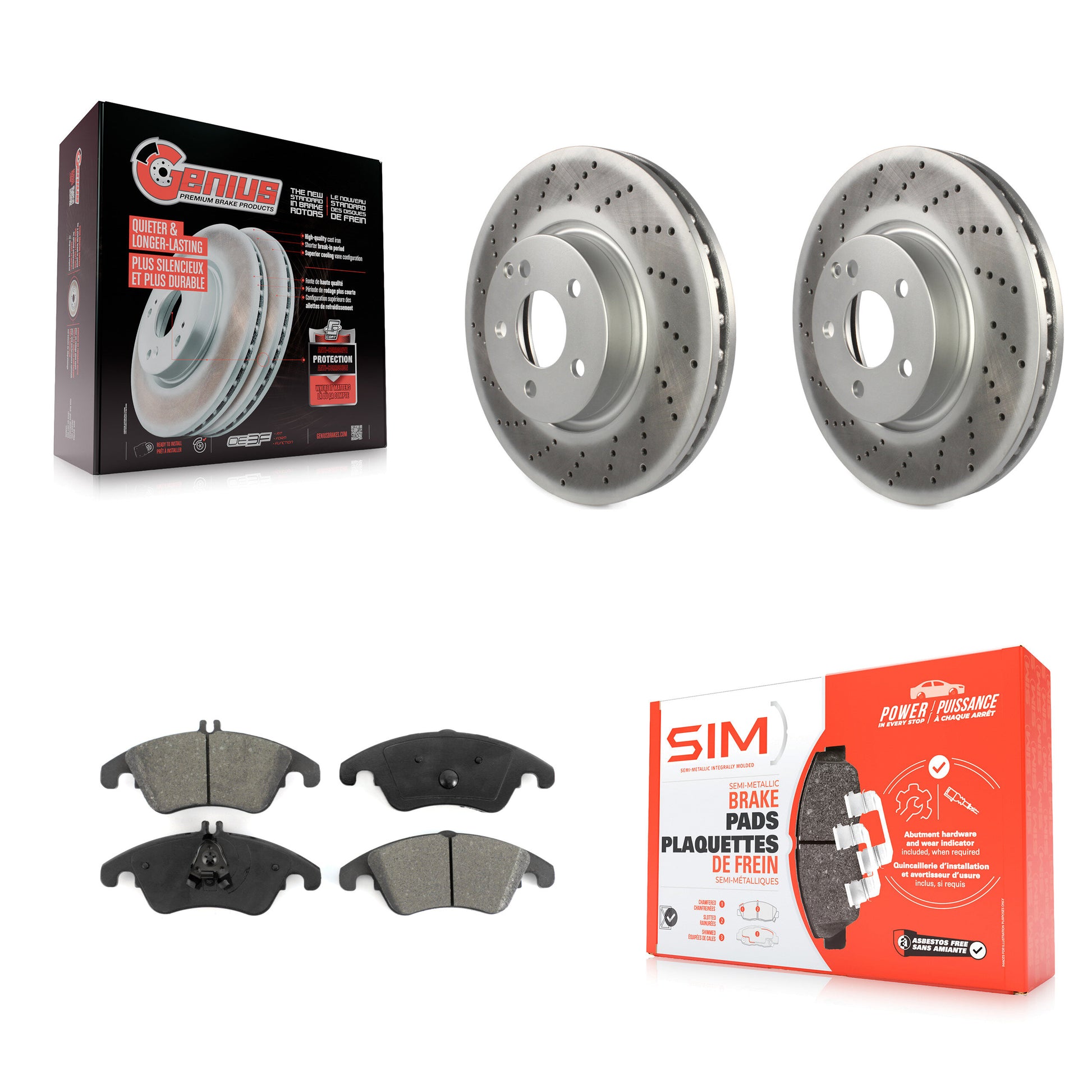 Transit Auto KGS-100441 Disc Brake Kit for 2008-2019 Mercedes-Benz SLC300, Mercedes-Benz E400 and More - Front