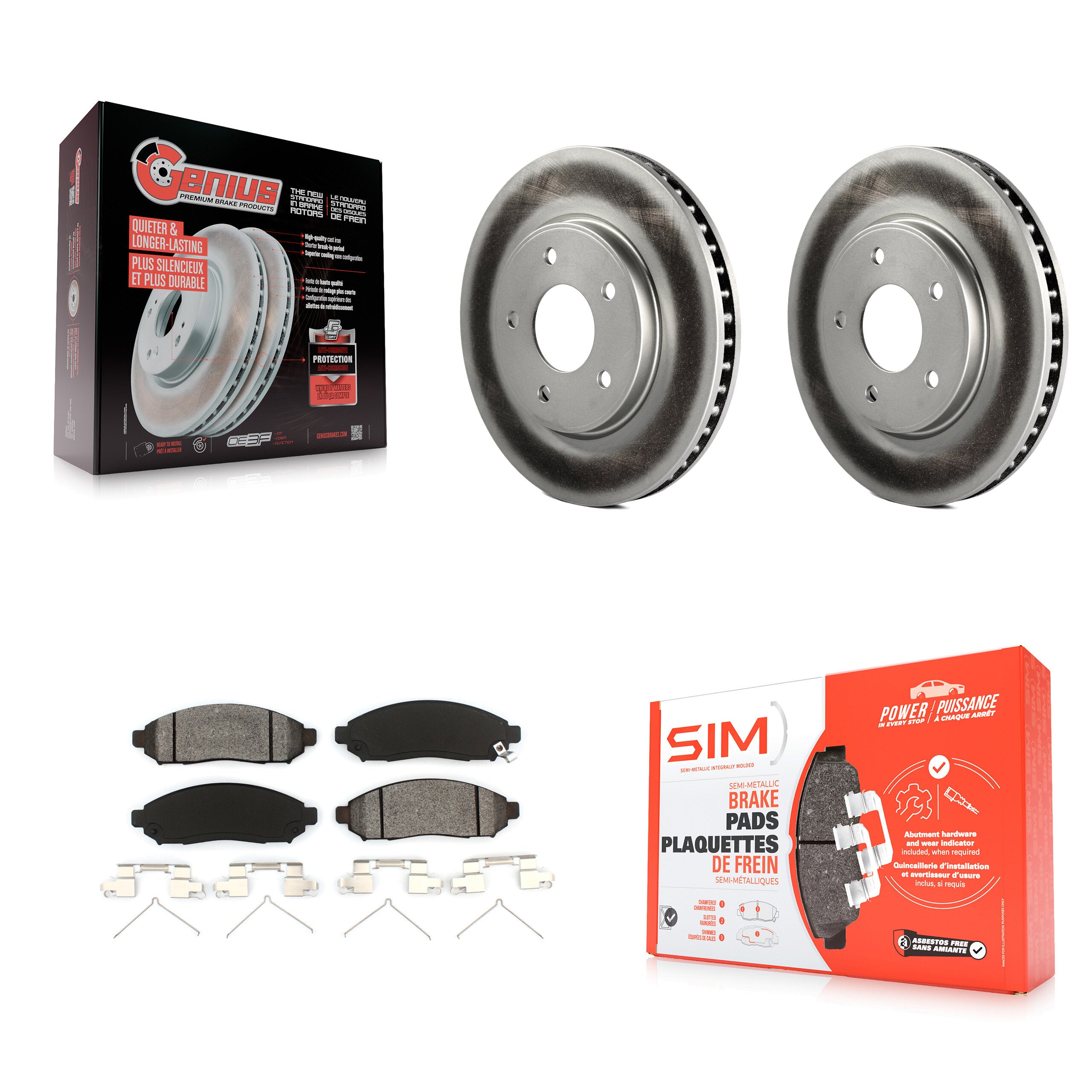 Transit Auto KGS-100448 Disc Brake Kit for 2011-2021 Nissan NV200, Chevrolet City Express, Nissan LEAF - Front