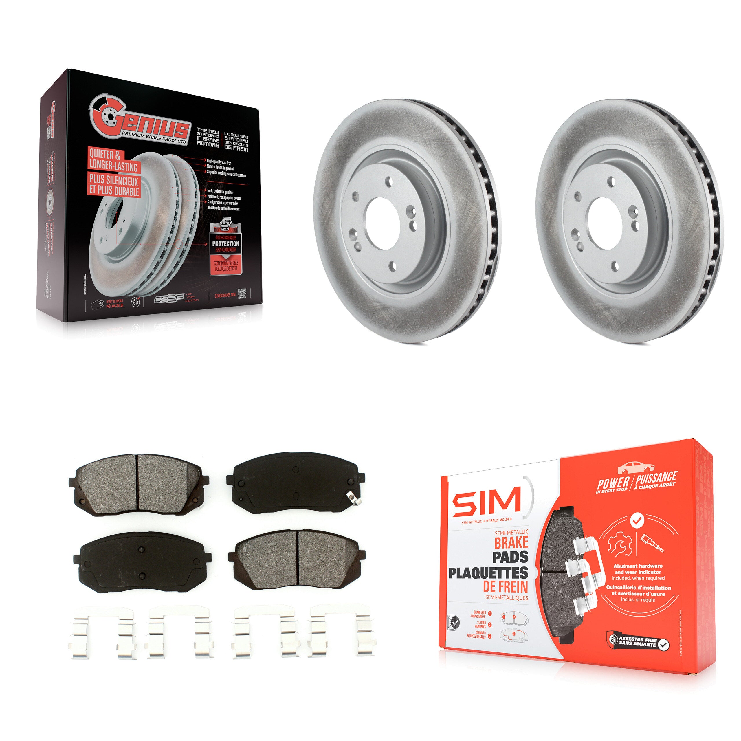 Transit Auto KGS-100453 Disc Brake Kit for 2014-2017 Hyundai Sonata, Hyundai Tucson, Kia Cadenza - Front