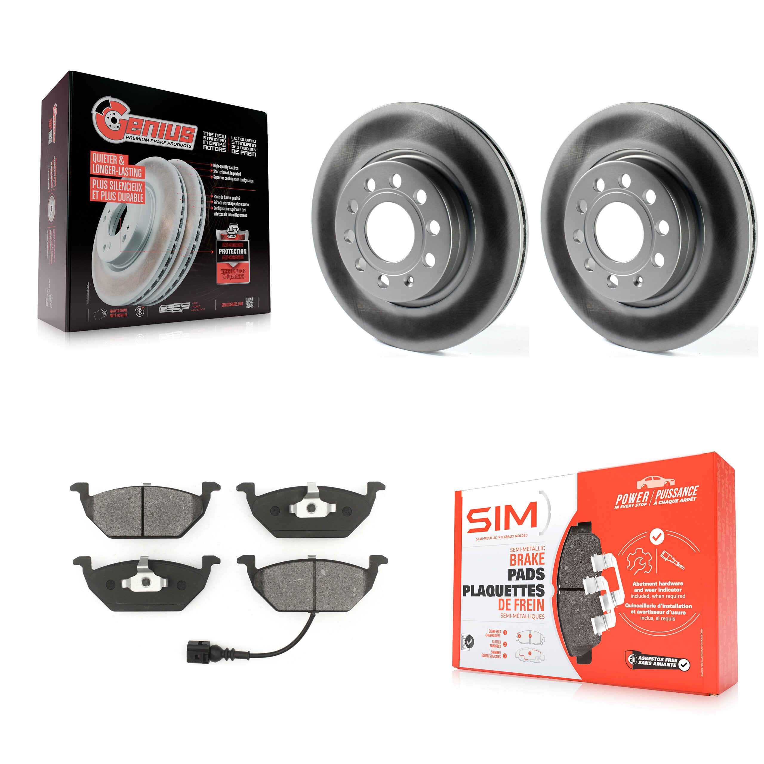 Transit Auto KGS-100458 Disc Brake Kit for 2011-2015 Volkswagen Jetta - Front