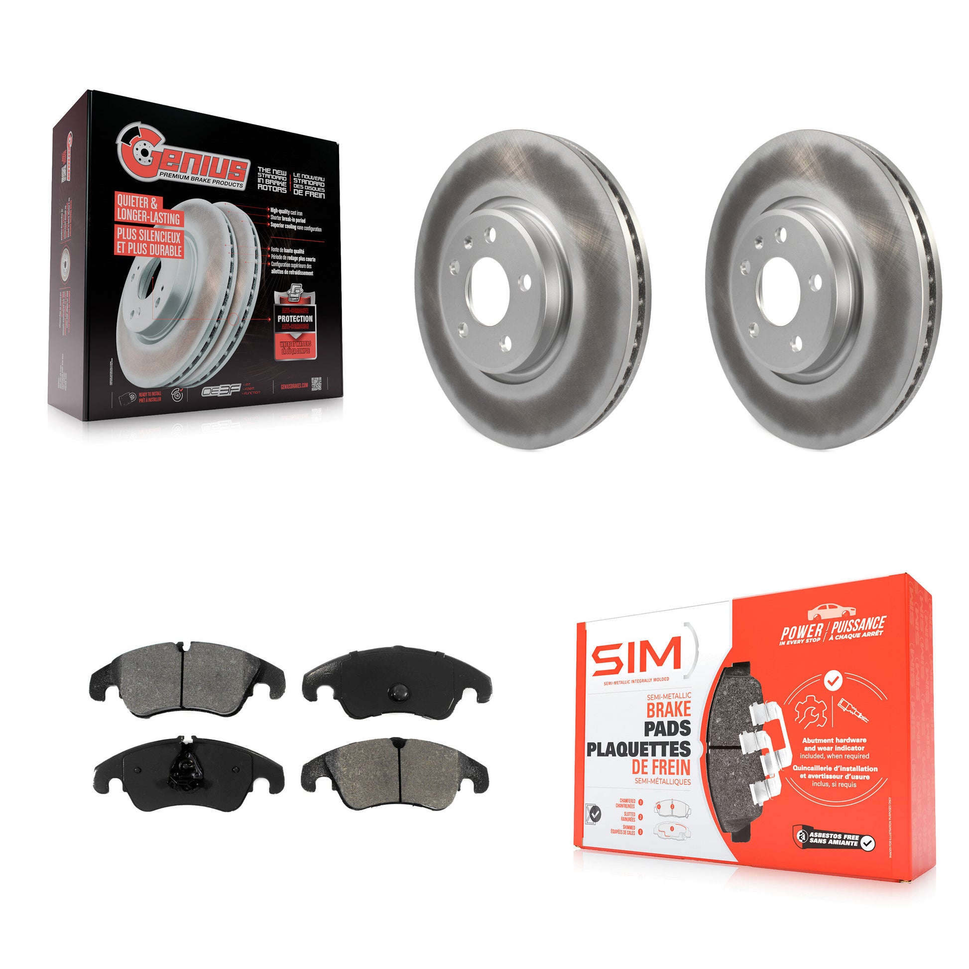 Transit Auto KGS-100461 Disc Brake Kit for 2011-2017 Audi A4 Quattro, Audi A5 and More - Front