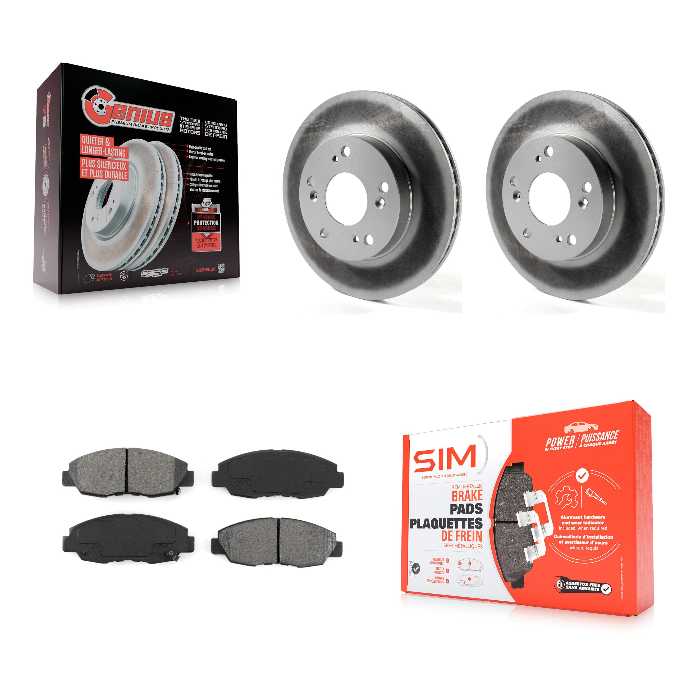 Transit Auto KGS-100464 Disc Brake Kit for 2012-2015 Honda Civic - Front