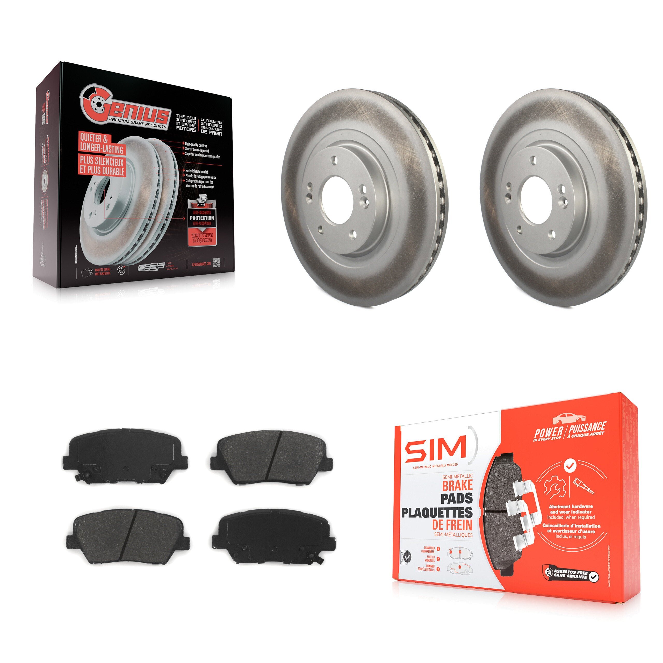 Transit Auto KGS-100476 Disc Brake Kit for 2016-2020 Hyundai Santa Fe Sport, Kia Sorento - Front