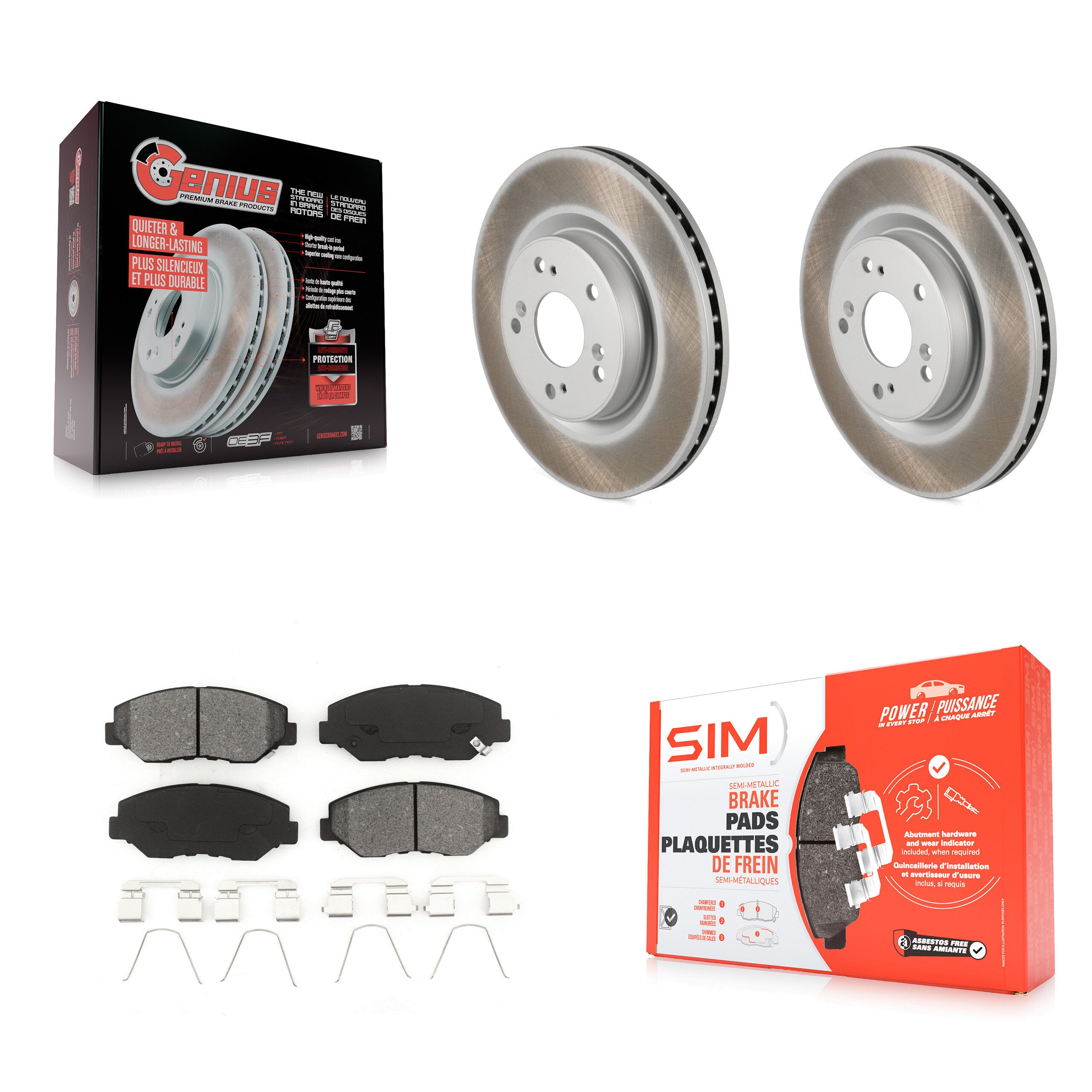 Transit Auto KGS-100482 Disc Brake Kit for 2012-2016 Honda CR-V - Front