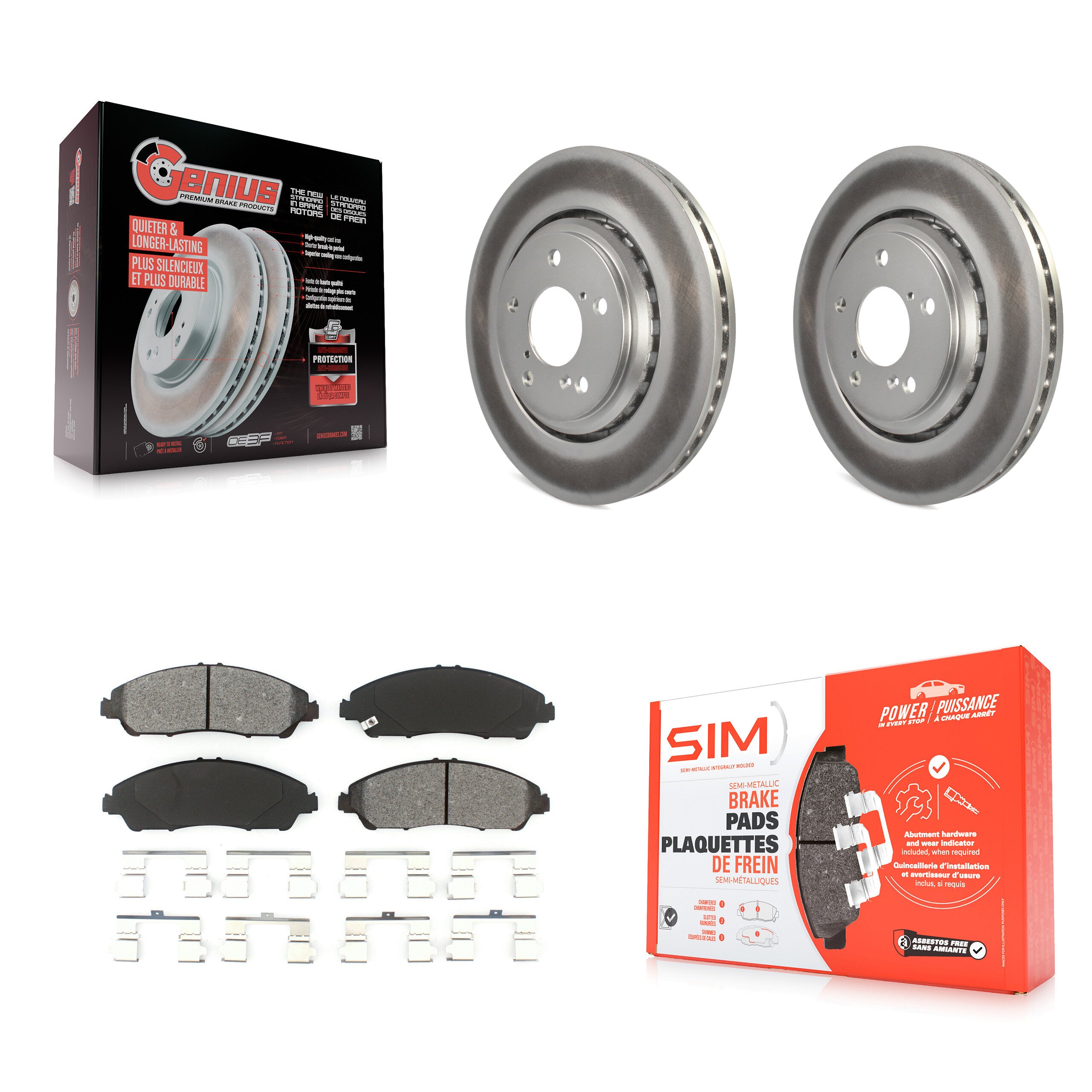 Transit Auto KGS-100485 Disc Brake Kit for 2016-2024 Acura MDX, Honda Ridgeline, Honda Pilot - Front