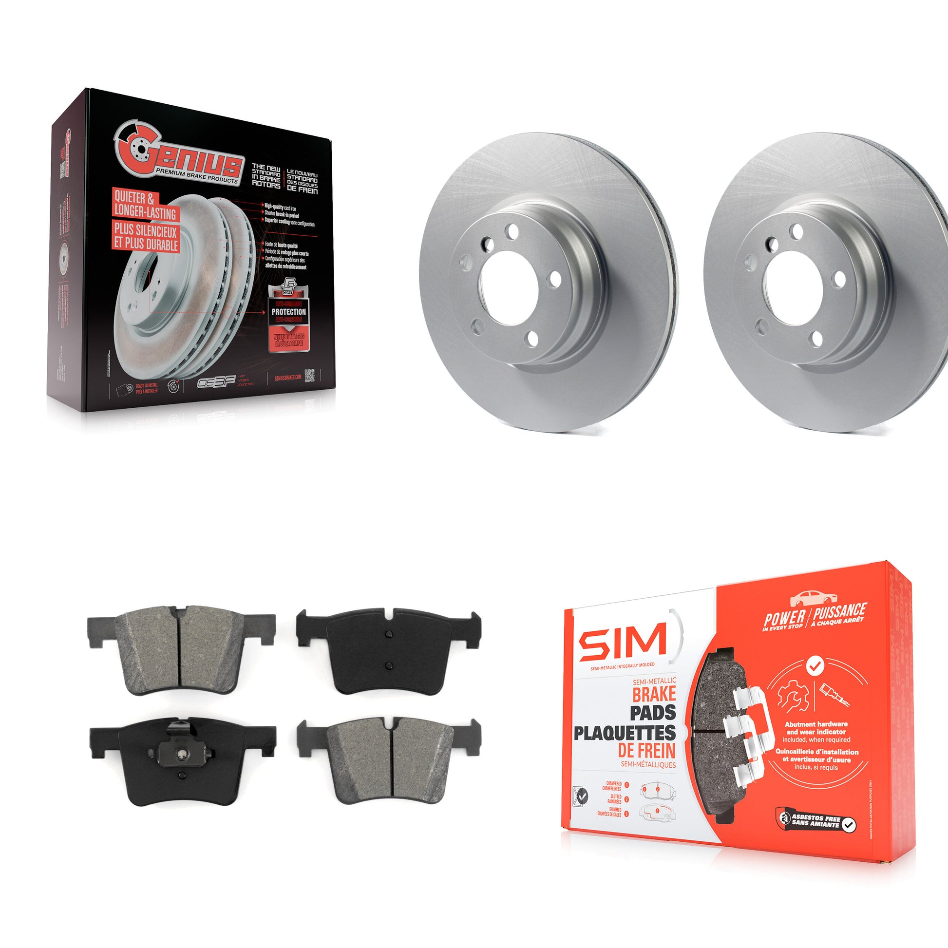 Transit Auto KGS-100490 Disc Brake Kit for 2012-2018 BMW 330e, BMW 328i - Front