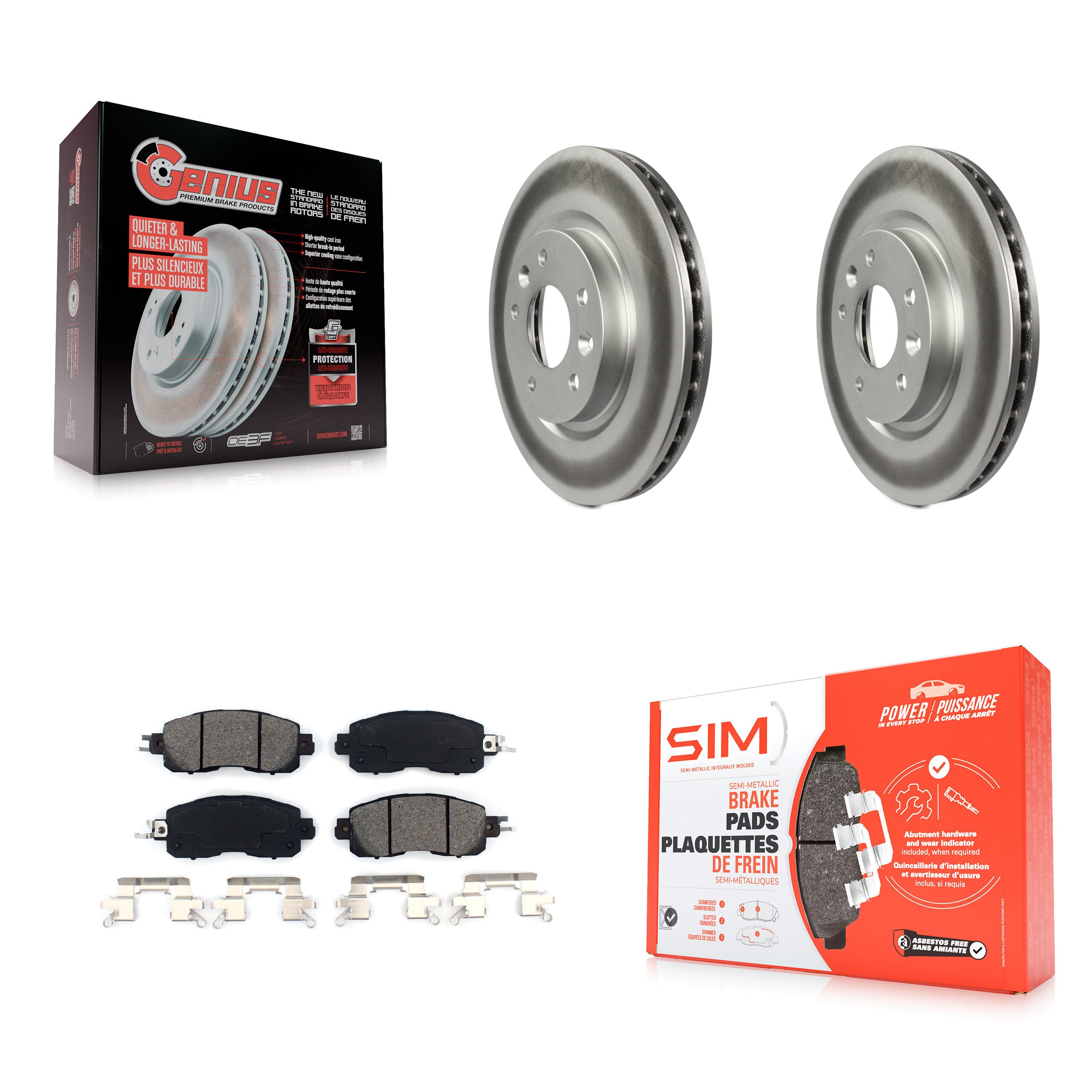 Transit Auto KGS-100500 Disc Brake Kit for 2014-2017 Nissan LEAF - Front