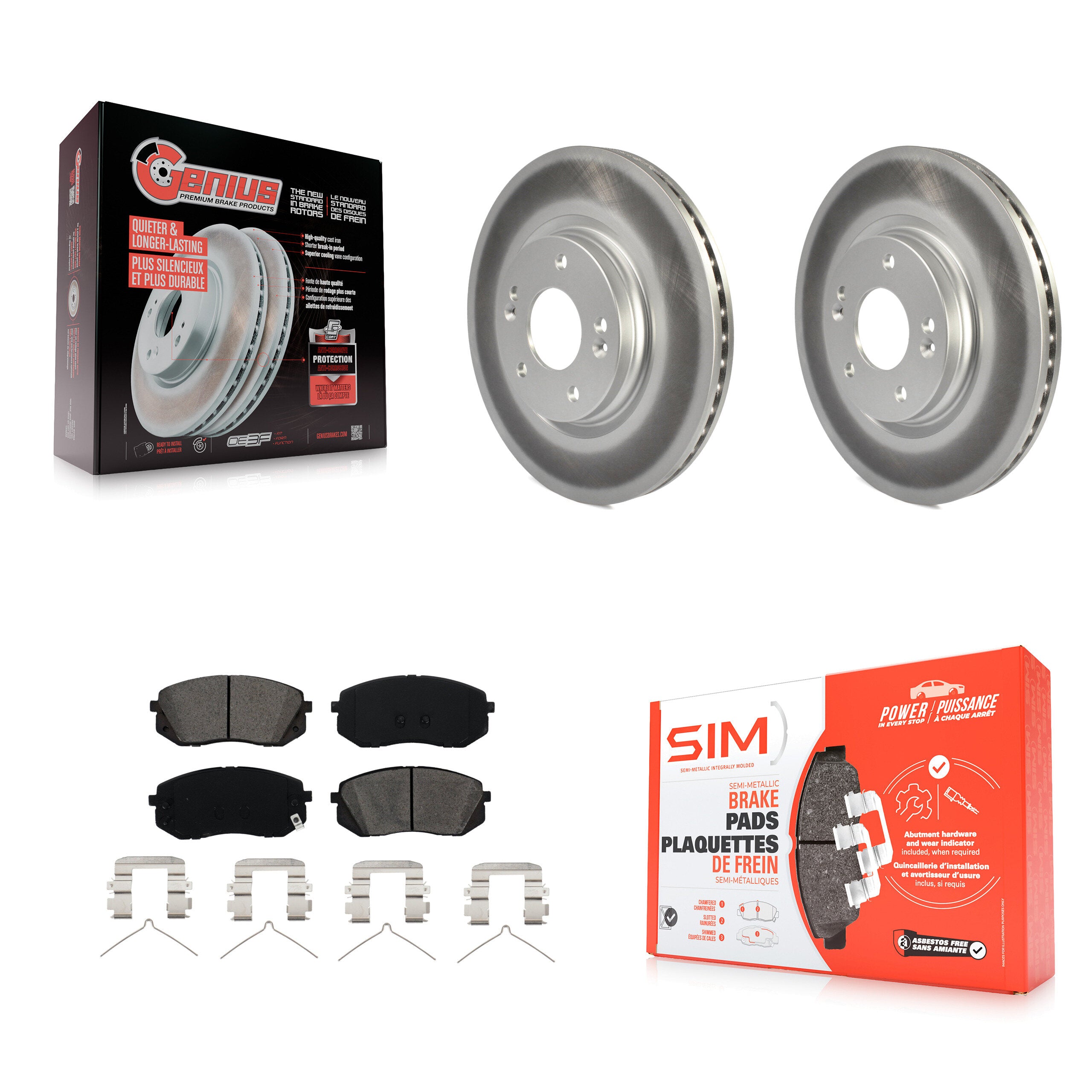 Transit Auto KGS-100508 Disc Brake Kit for 2015-2023 Kia Optima, Hyundai Kona Electric and More - Front