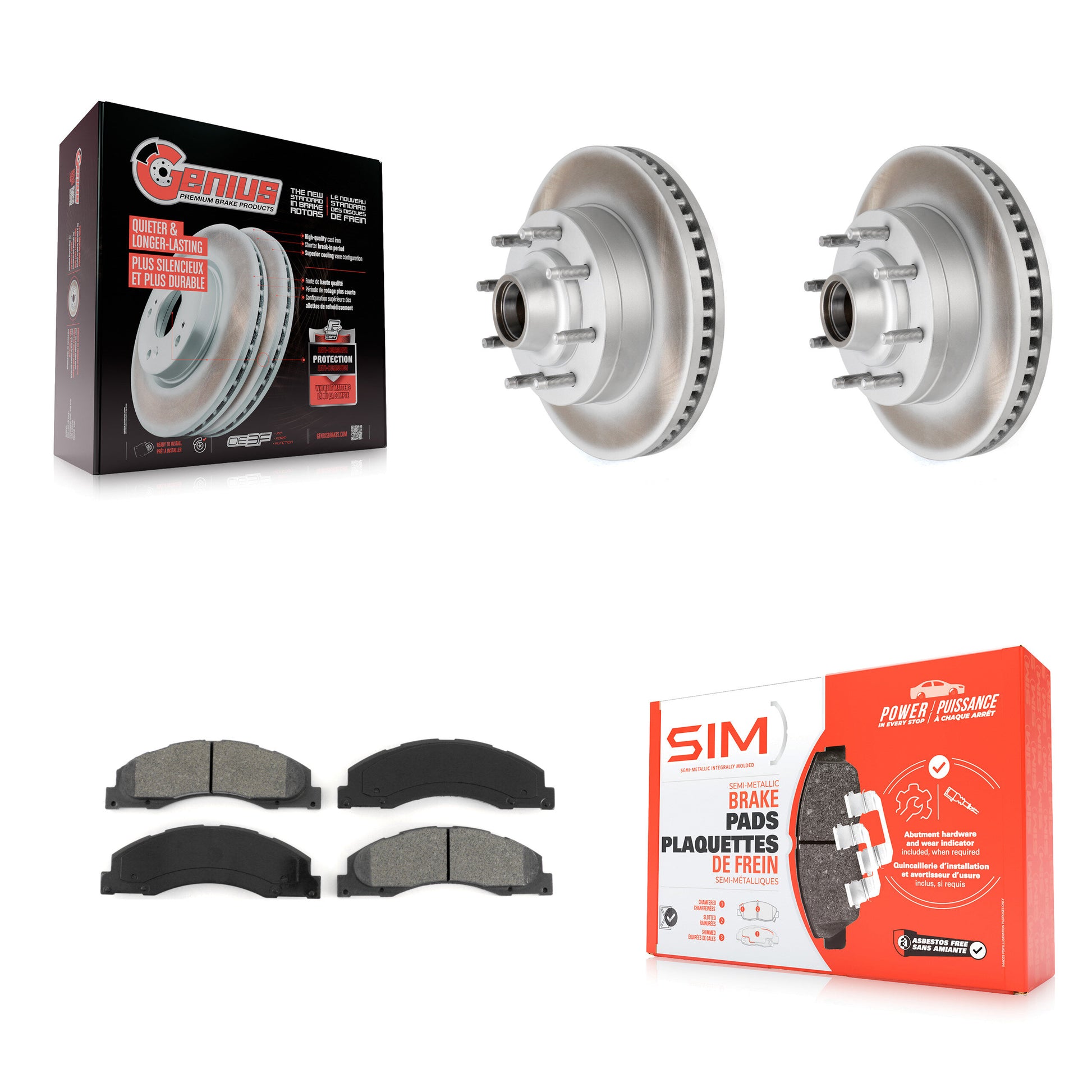 Transit Auto KGS-100532 Disc Brake Kit for 2008-2023 Ford E-350 Super Duty, Ford E-150 and More - Front