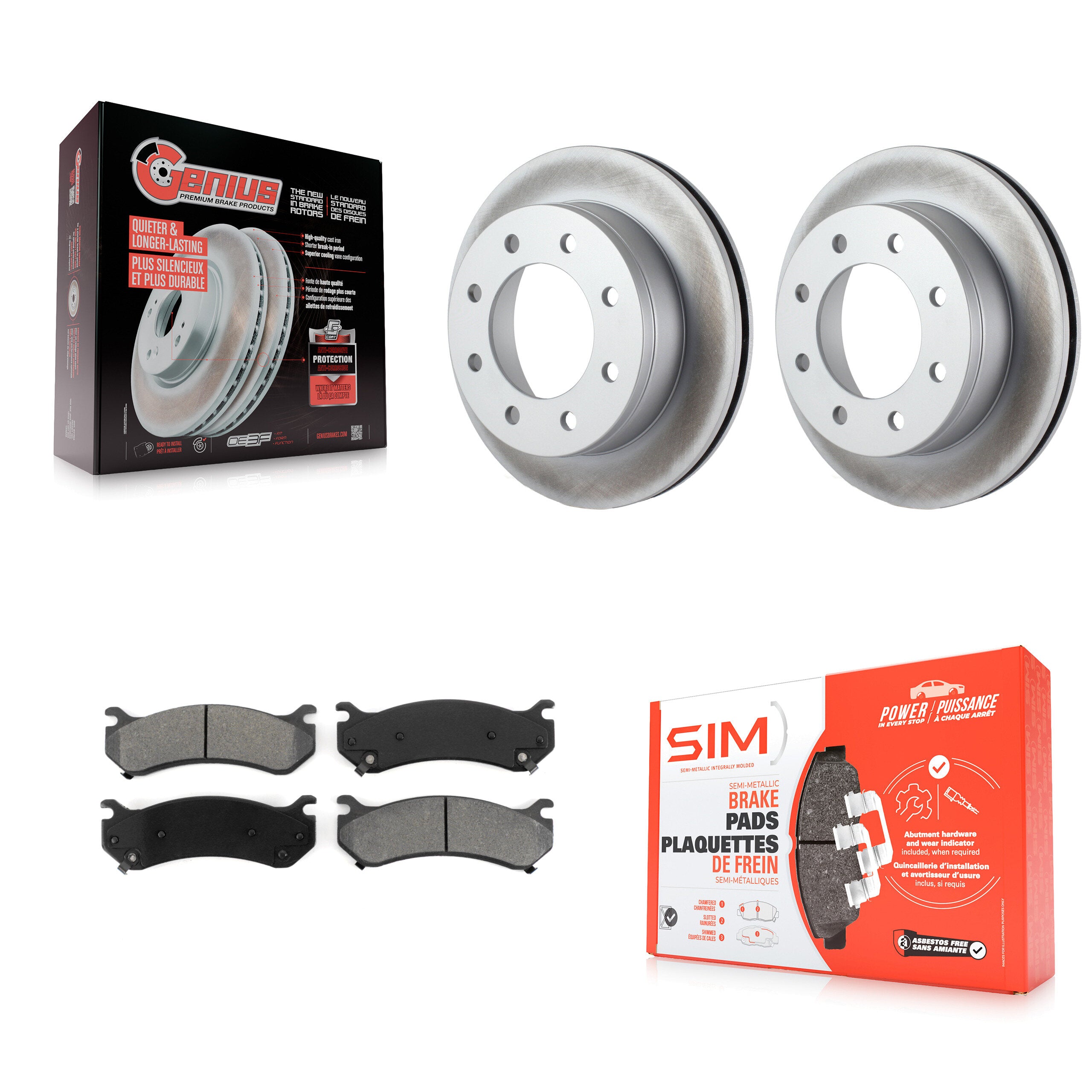 Transit Auto KGS-101129 Disc Brake Kit for 1999-2009 Chevrolet Silverado 1500 HD Classic, Chevrolet Suburban 2500 and More - Rear