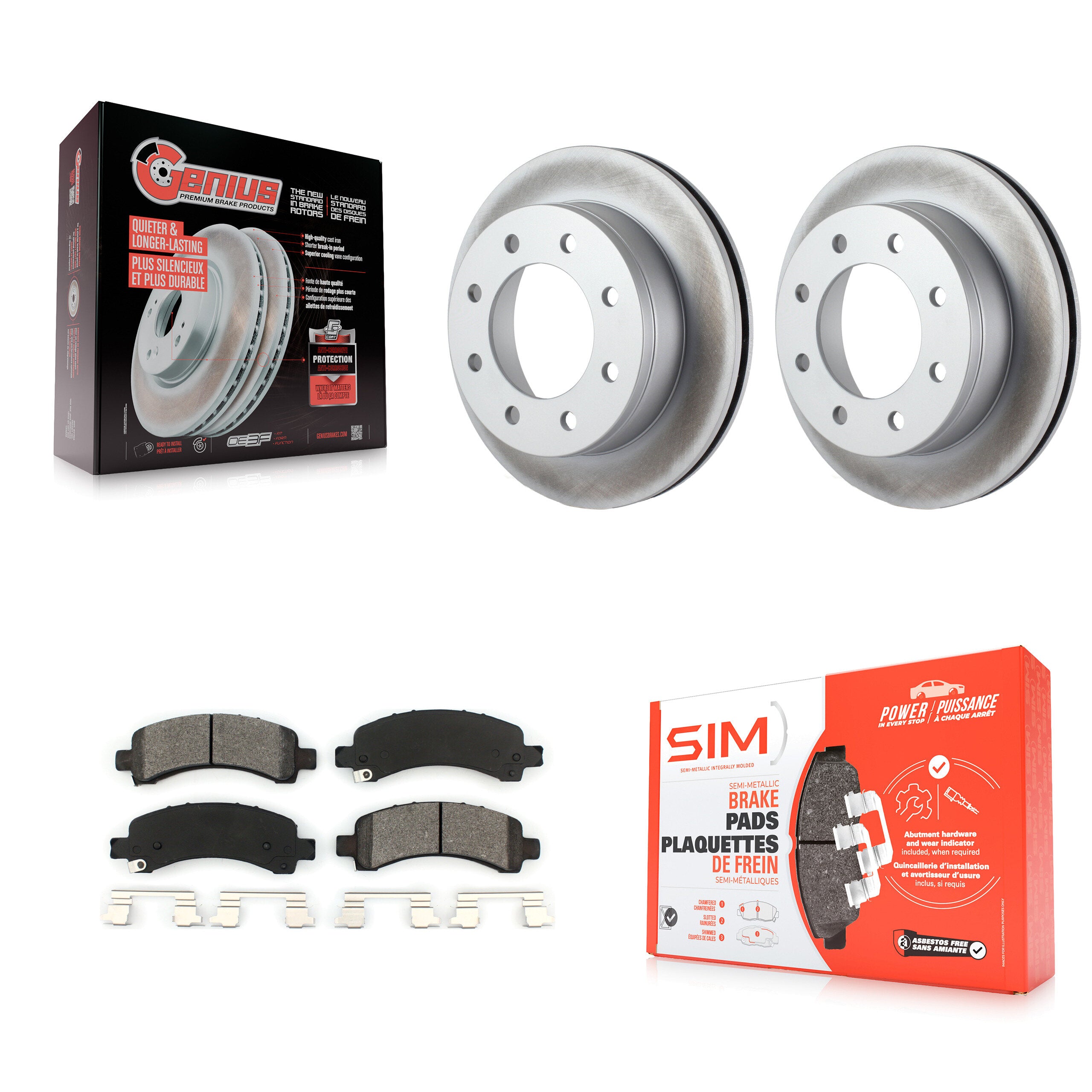 Transit Auto KGS-101130 Disc Brake Kit for 2003-2014 Chevrolet Express 3500, GMC Savana 3500 and More - Rear
