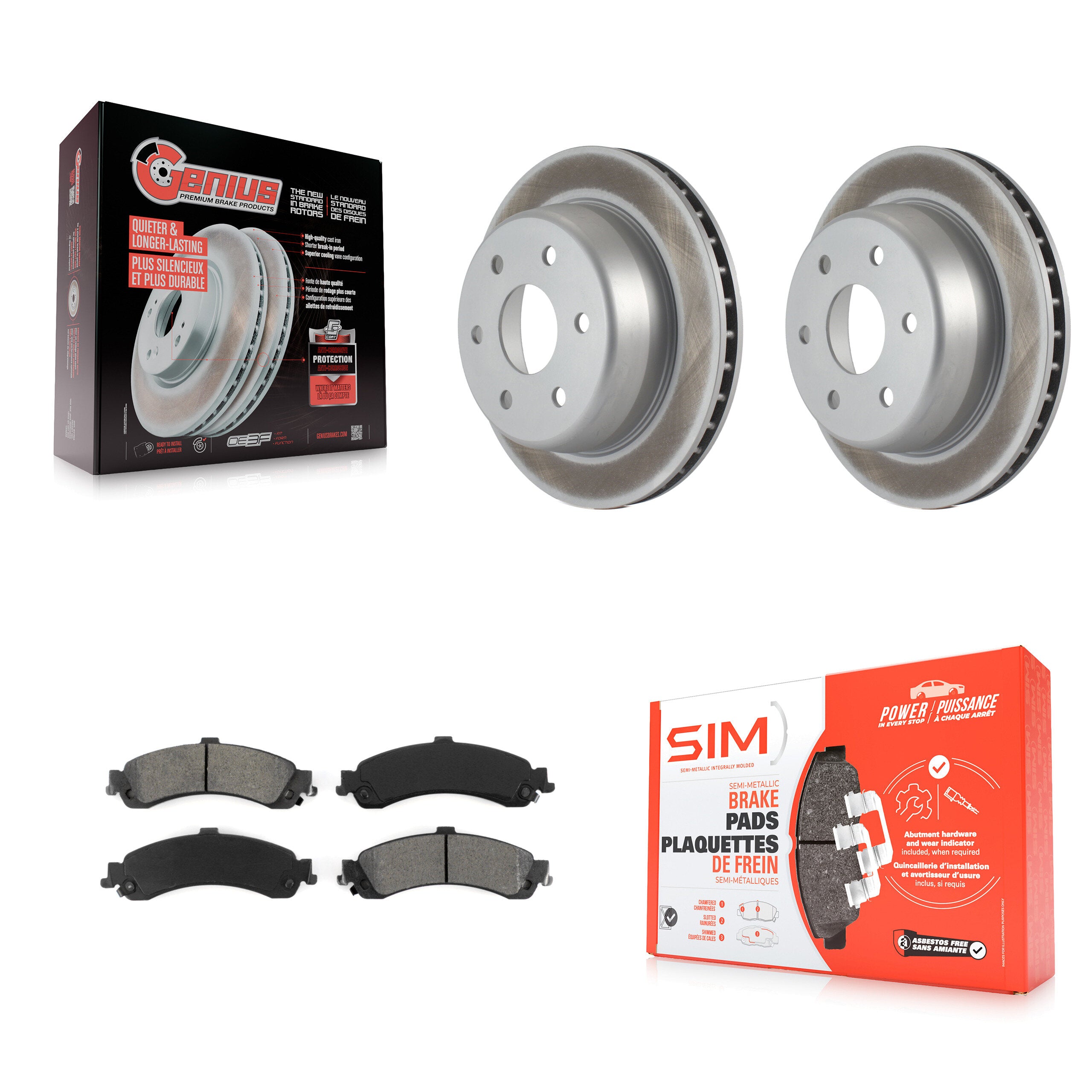 Transit Auto KGS-101133 Disc Brake Kit for 2000-2006 Cadillac Escalade, Cadillac Escalade ESV and More - Rear