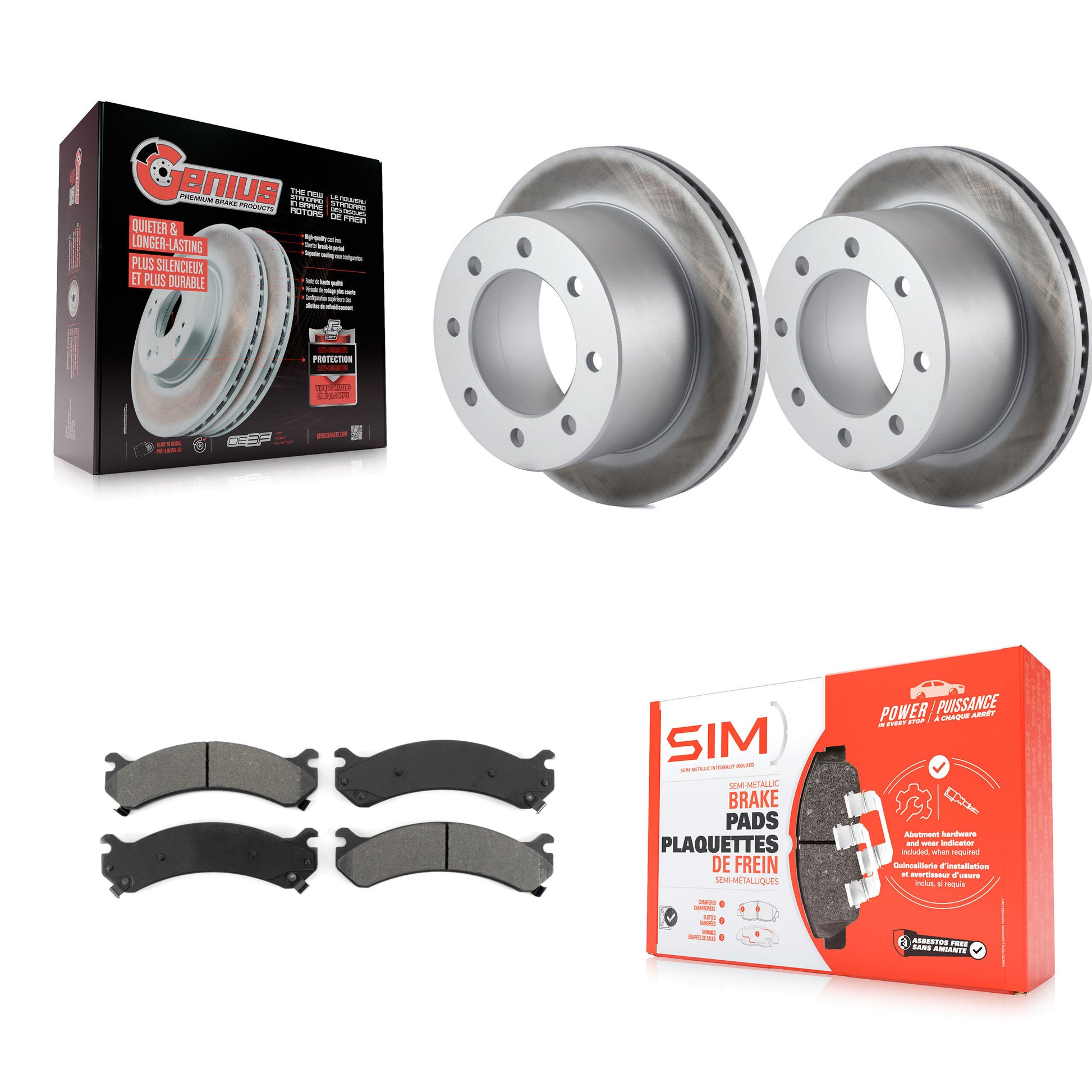Transit Auto KGS-101135 Disc Brake Kit for 2001-2010 Chevrolet Silverado 3500 Classic, Chevrolet Silverado 3500 HD and More - Rear