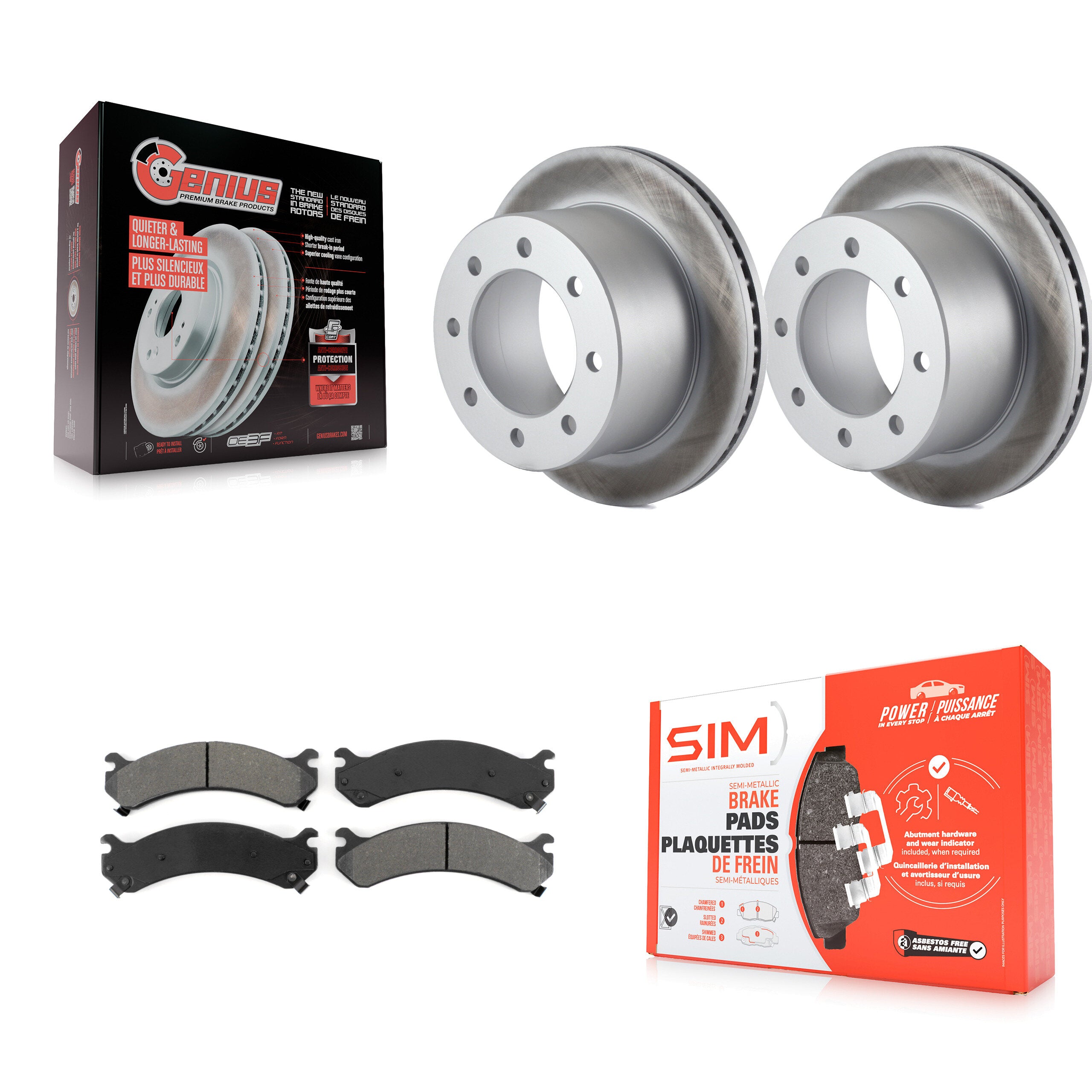 Transit Auto KGS-101135 Disc Brake Kit for 2001-2010 Chevrolet Silverado 3500 Classic, Chevrolet Silverado 3500 HD and More - Rear