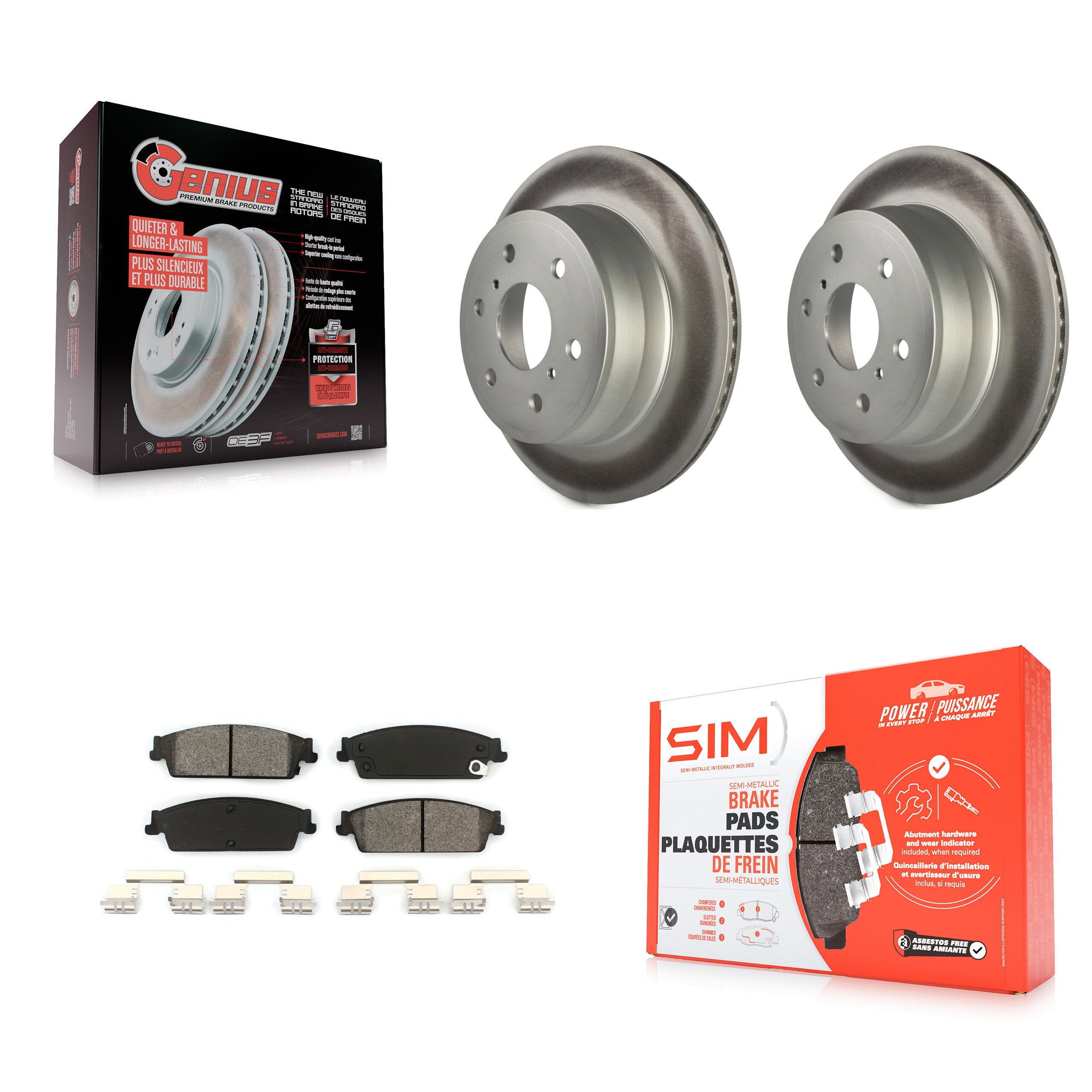 Transit Auto KGS-101153 Disc Brake Kit for 2007-2014 Chevrolet Silverado 1500, Cadillac Escalade and More - Rear