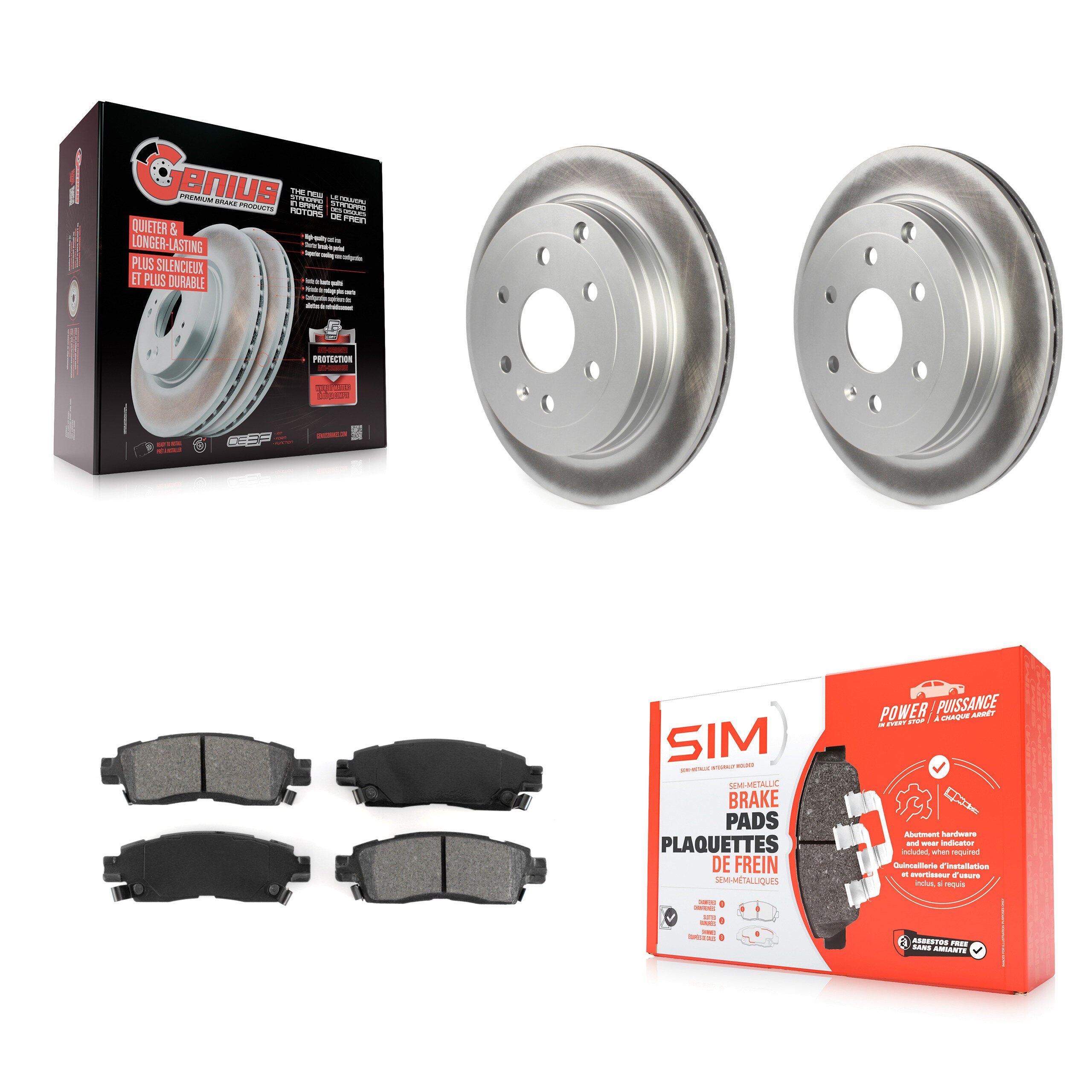 Transit Auto KGS-101156 Disc Brake Kit for 2007-2017 GMC Acadia Limited, Chevrolet Traverse and More - Rear