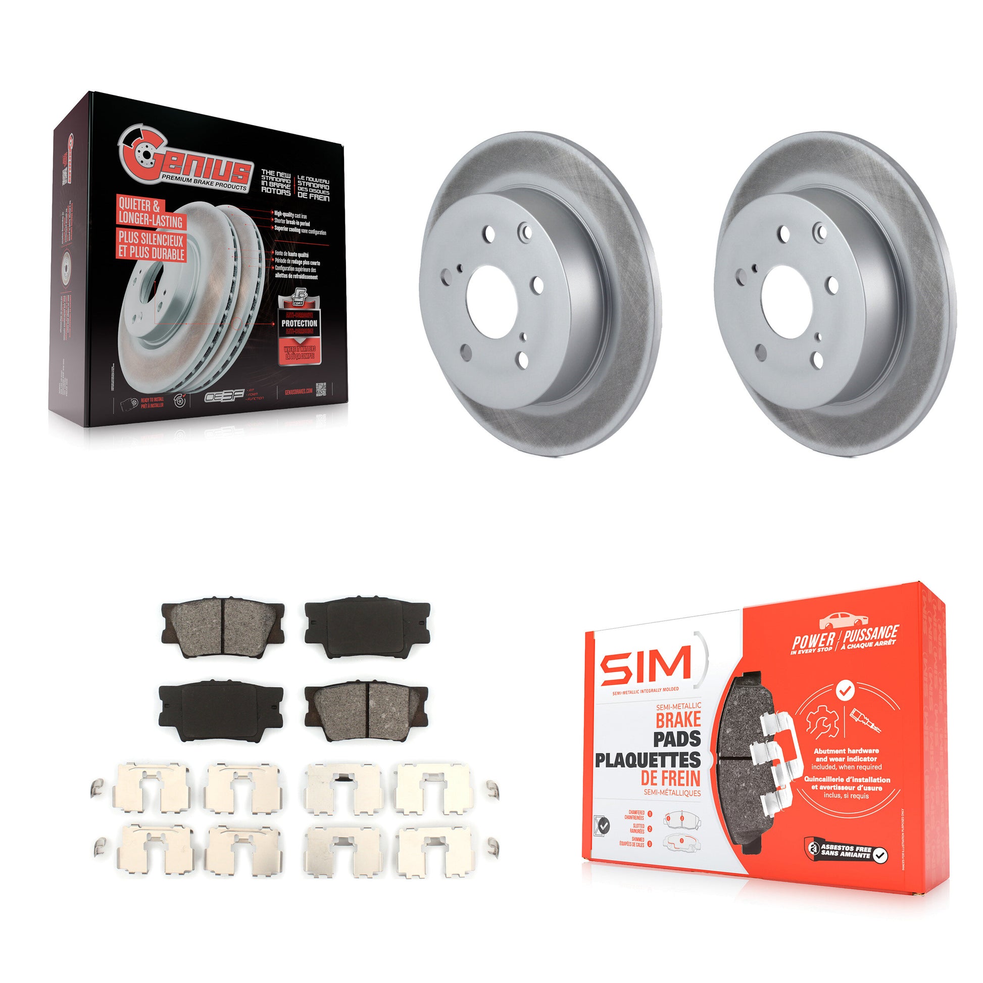 Transit Auto KGS-101159 Disc Brake Kit for 2009-2013 Toyota Matrix, Pontiac Vibe - Rear
