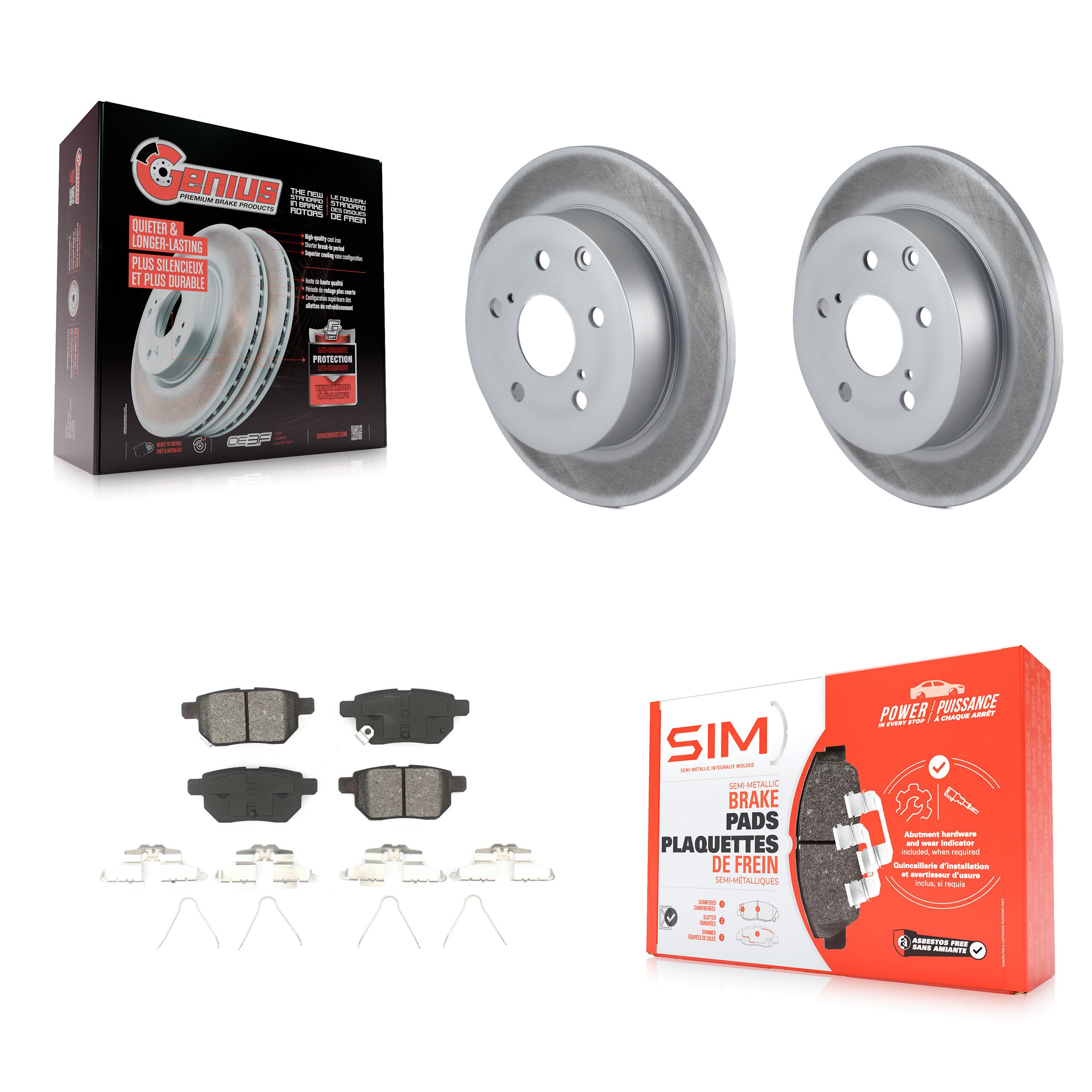 Transit Auto KGS-101160 Disc Brake Kit for 2010 Toyota Matrix - Rear