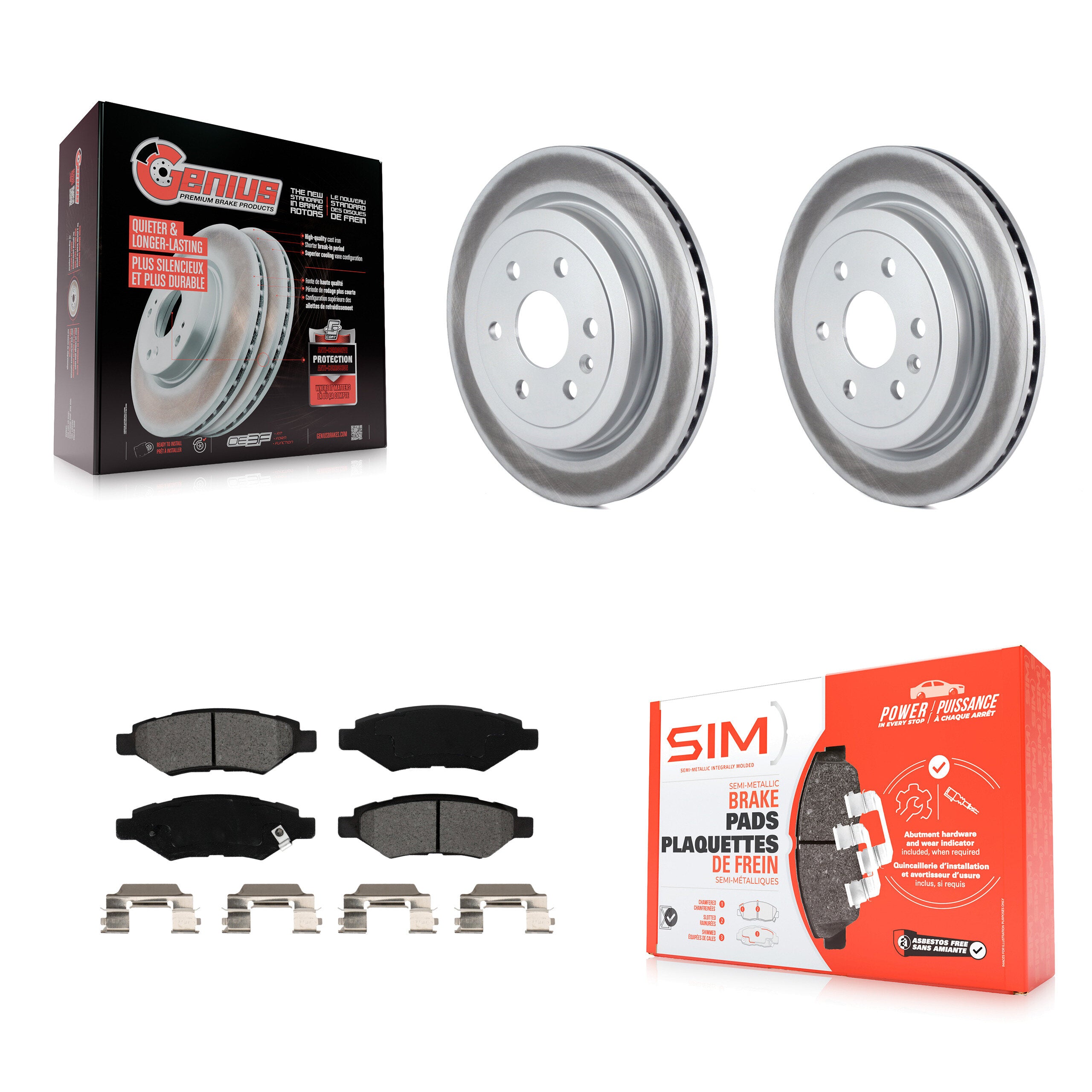 Transit Auto KGS-101163 Disc Brake Kit for 2010-2016 Saab 9-4X, Cadillac SRX - Rear