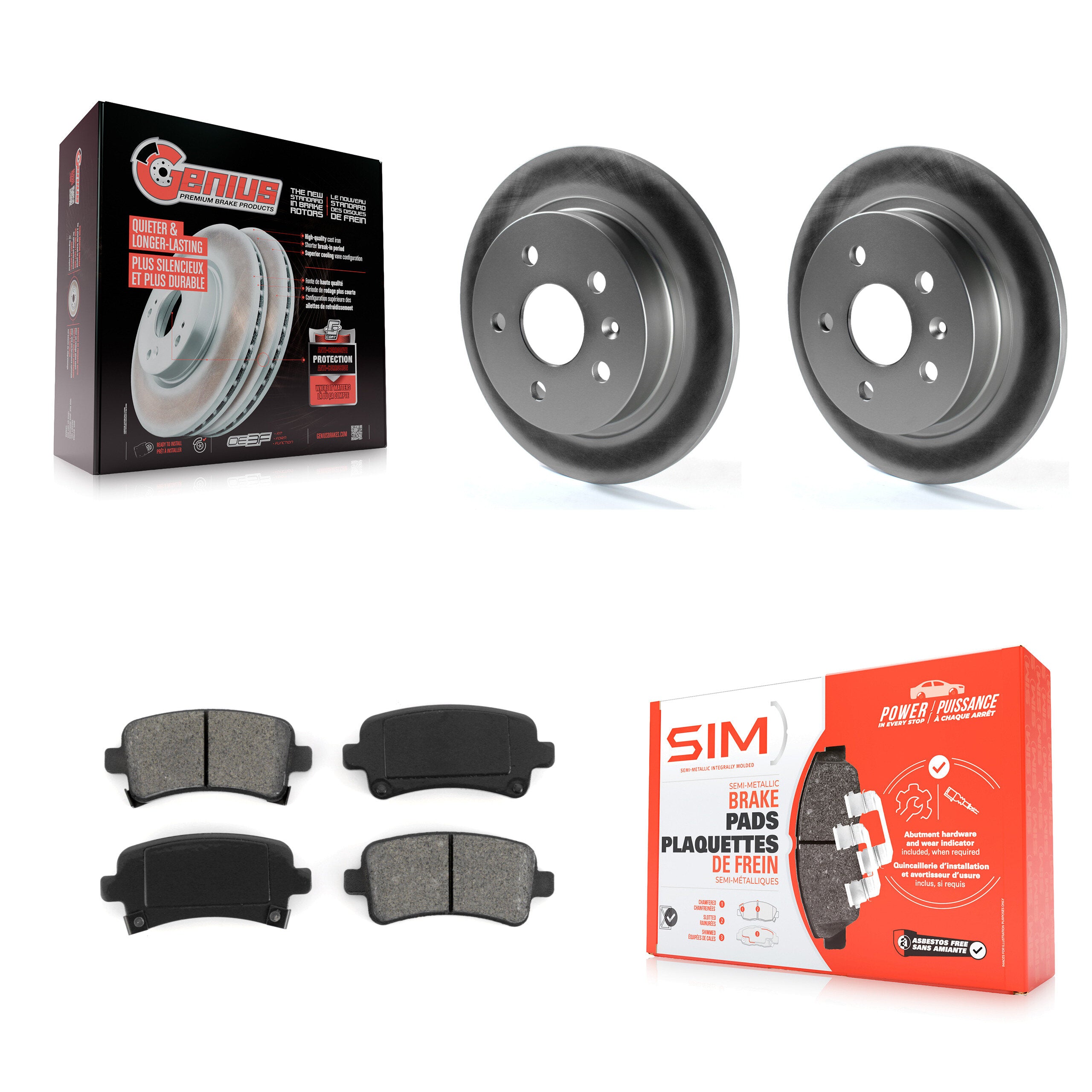Transit Auto KGS-101167 Disc Brake Kit for 2011-2017 Chevrolet Malibu Limited, Chevrolet Malibu and More - Rear
