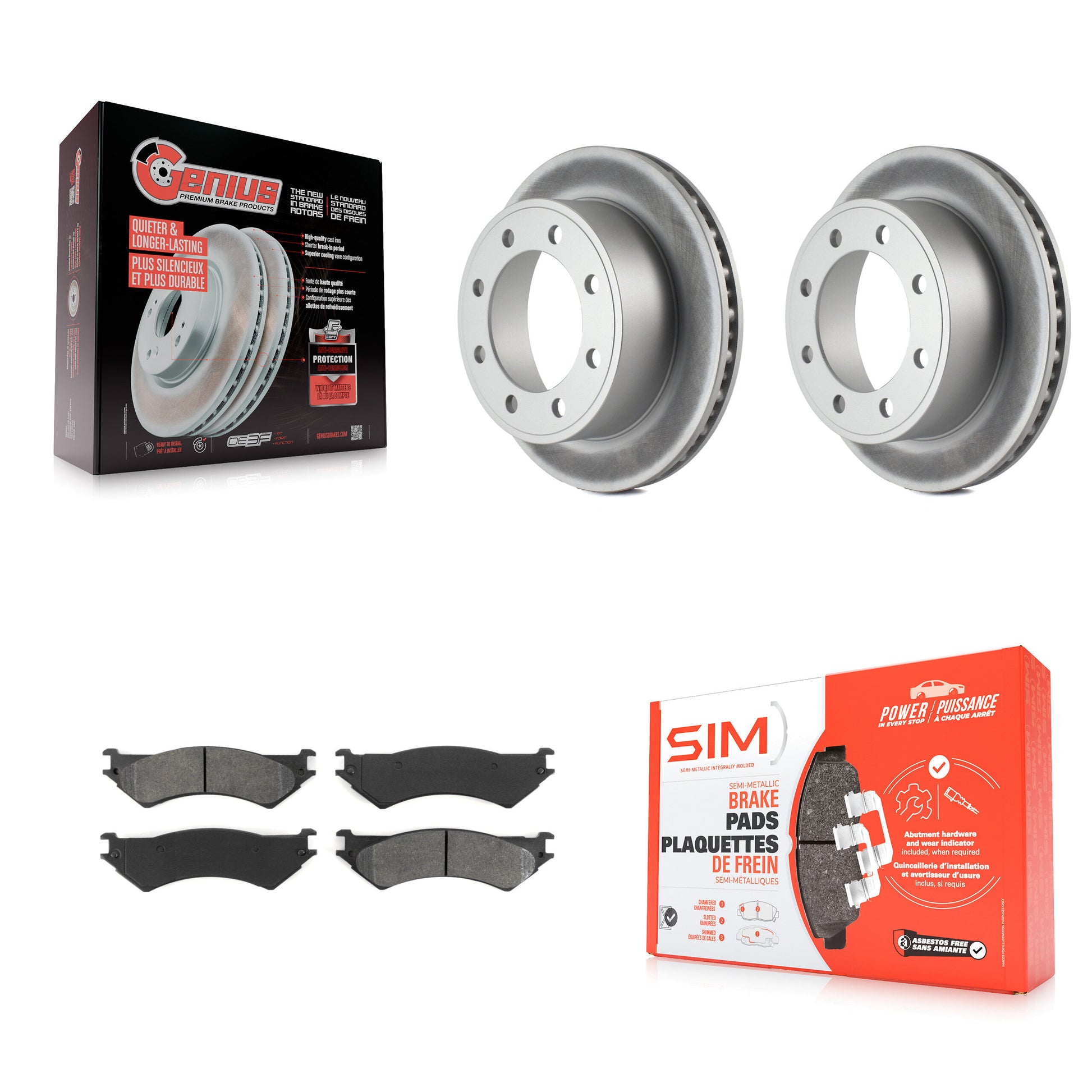 Transit Auto KGS-101180 Disc Brake Kit for 1998-2007 Ford E-150, Ford E-350 Econoline and More - Rear