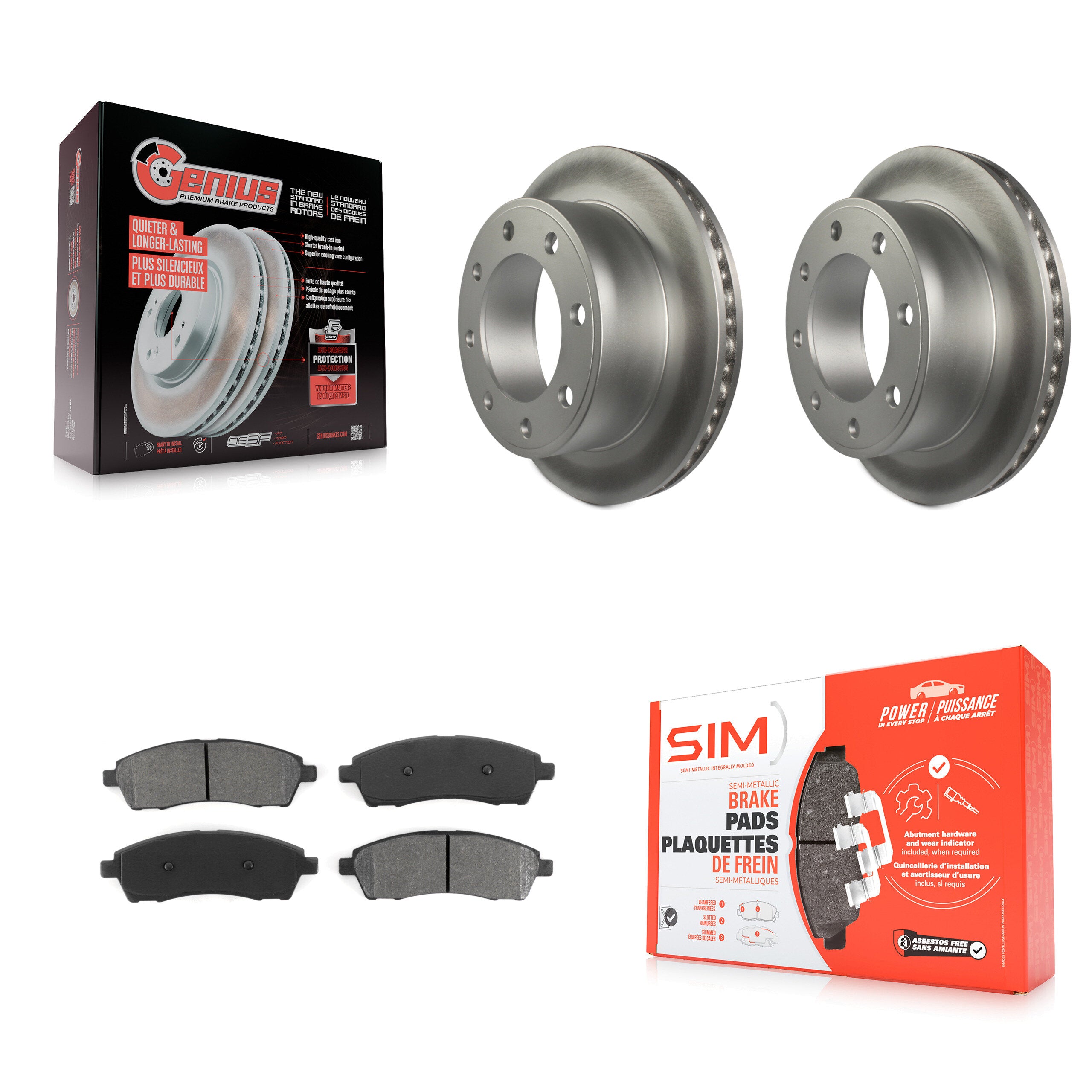 Transit Auto KGS-101182 Disc Brake Kit for 1999-2005 Ford Excursion, Ford F-250 Super Duty, Ford F-350 Super Duty - Rear