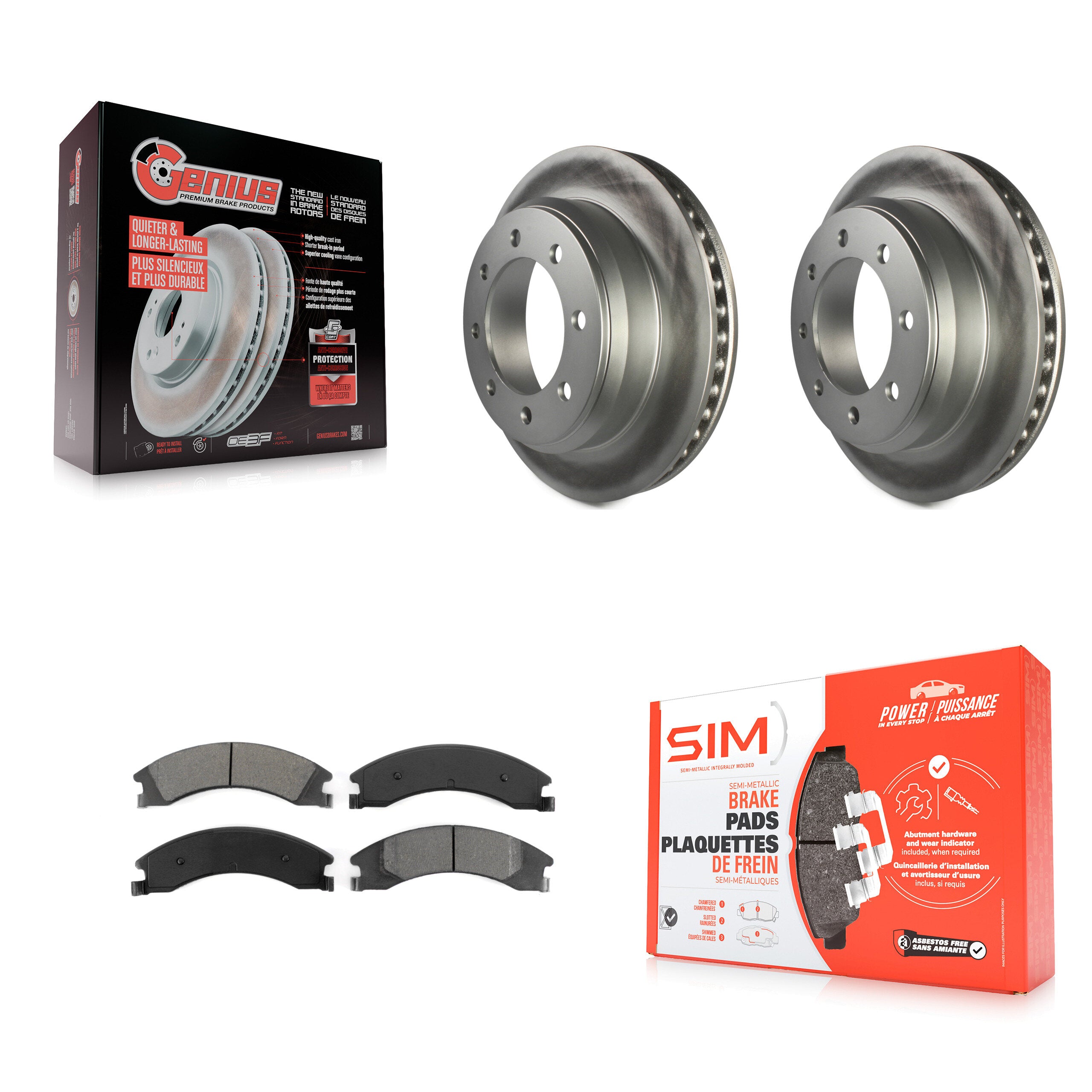 Transit Auto KGS-101206 Disc Brake Kit for 2008-2023 Ford E-350 Super Duty, Ford E-150 and More - Rear