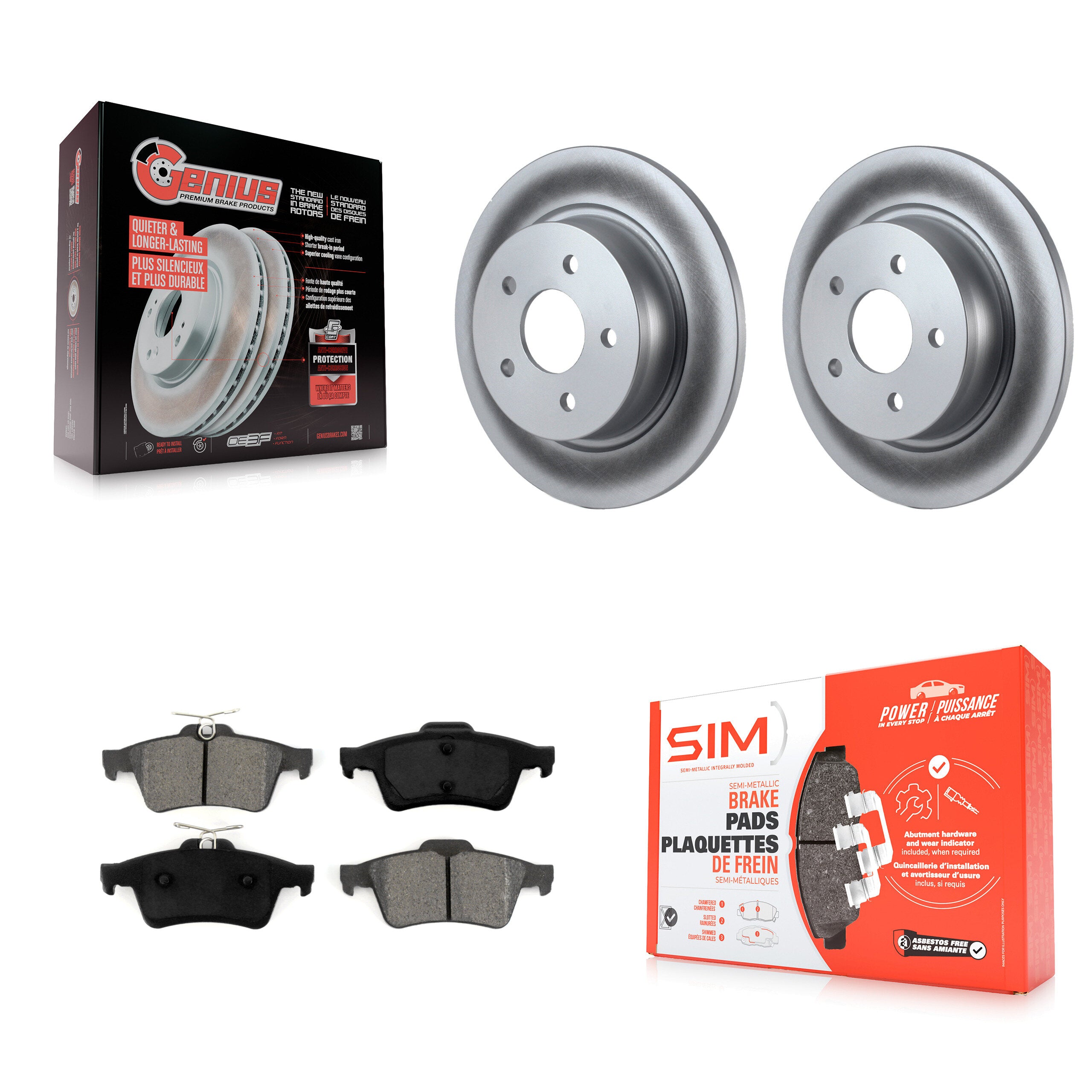 Transit Auto KGS-101216 Disc Brake Kit for 2013-2018 Ford Transit Connect, Ford C-Max, Ford Escape - Rear