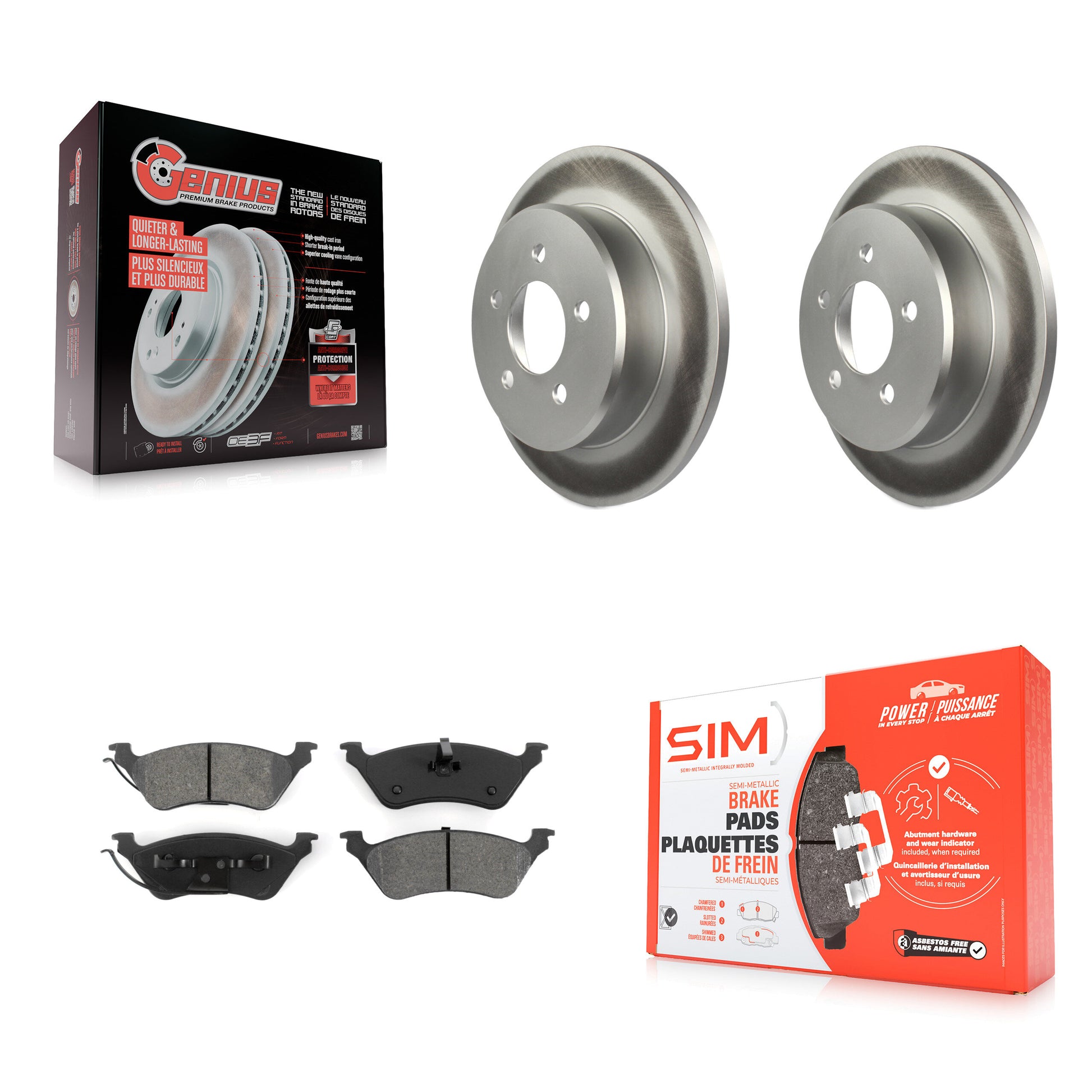 Transit Auto KGS-101228 Disc Brake Kit for 2001-2007 Chrysler Voyager, Chrysler Grand Voyager and More - Rear