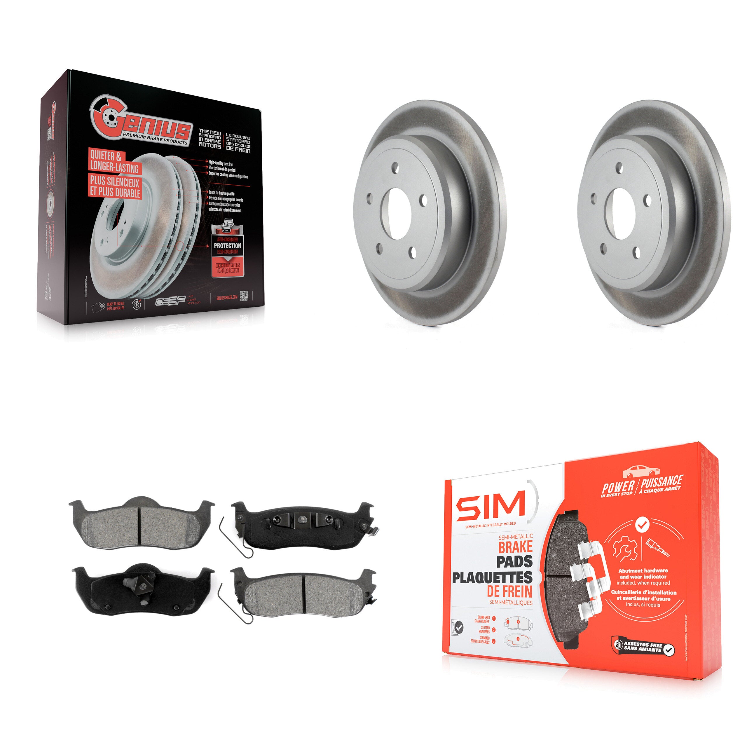 Transit Auto KGS-101238 Disc Brake Kit for 2005-2010 Jeep Grand Cherokee, Jeep Commander - Rear