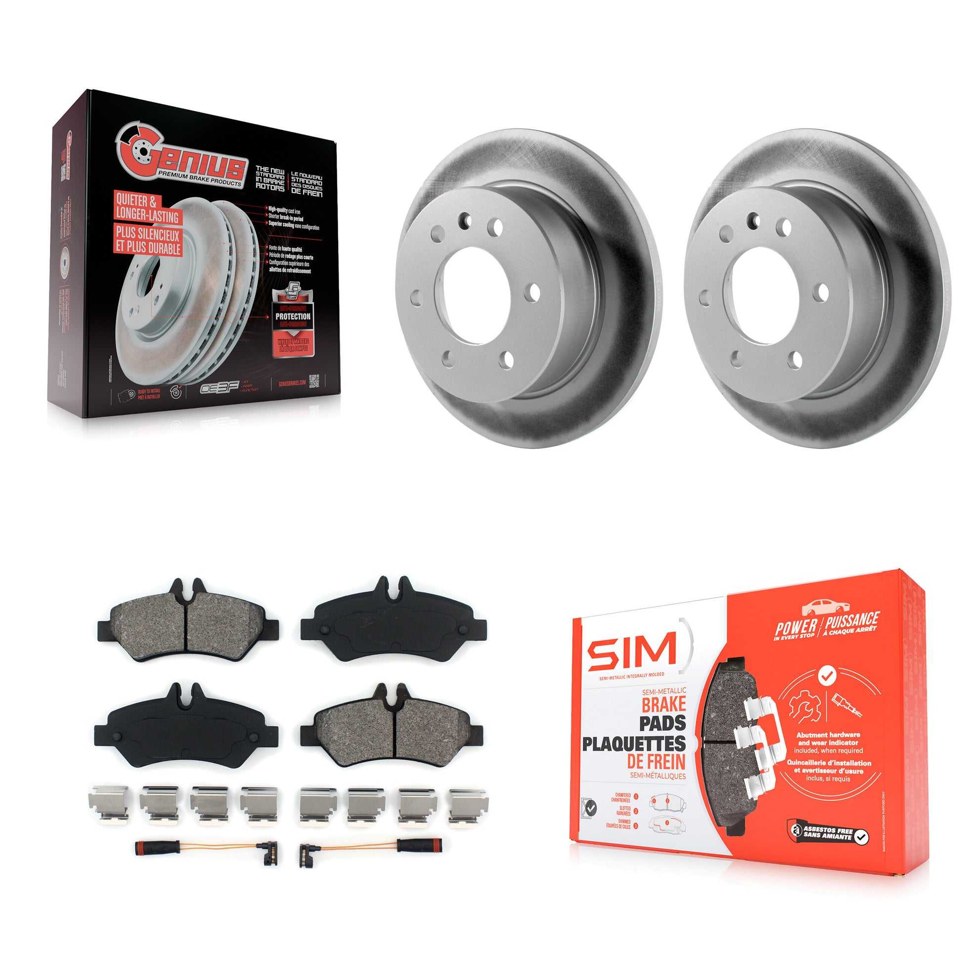 Transit Auto KGS-101248 Disc Brake Kit for 2007-2018 Freightliner Sprinter 3500, Mercedes-Benz Sprinter 2500 and More - Rear