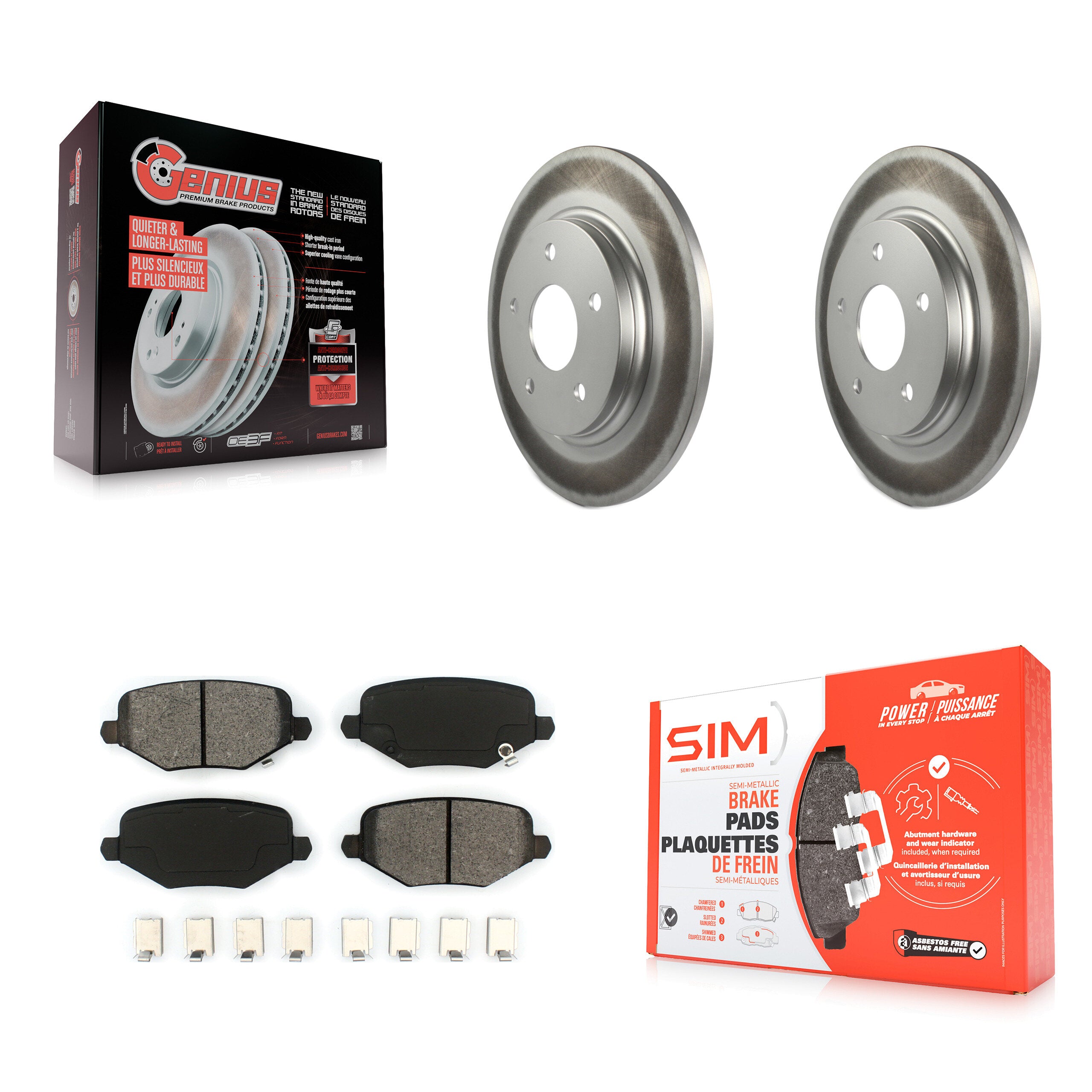 Transit Auto KGS-101251 Disc Brake Kit for 2012-2016 Chrysler Town & Country, Dodge Grand Caravan and More - Rear