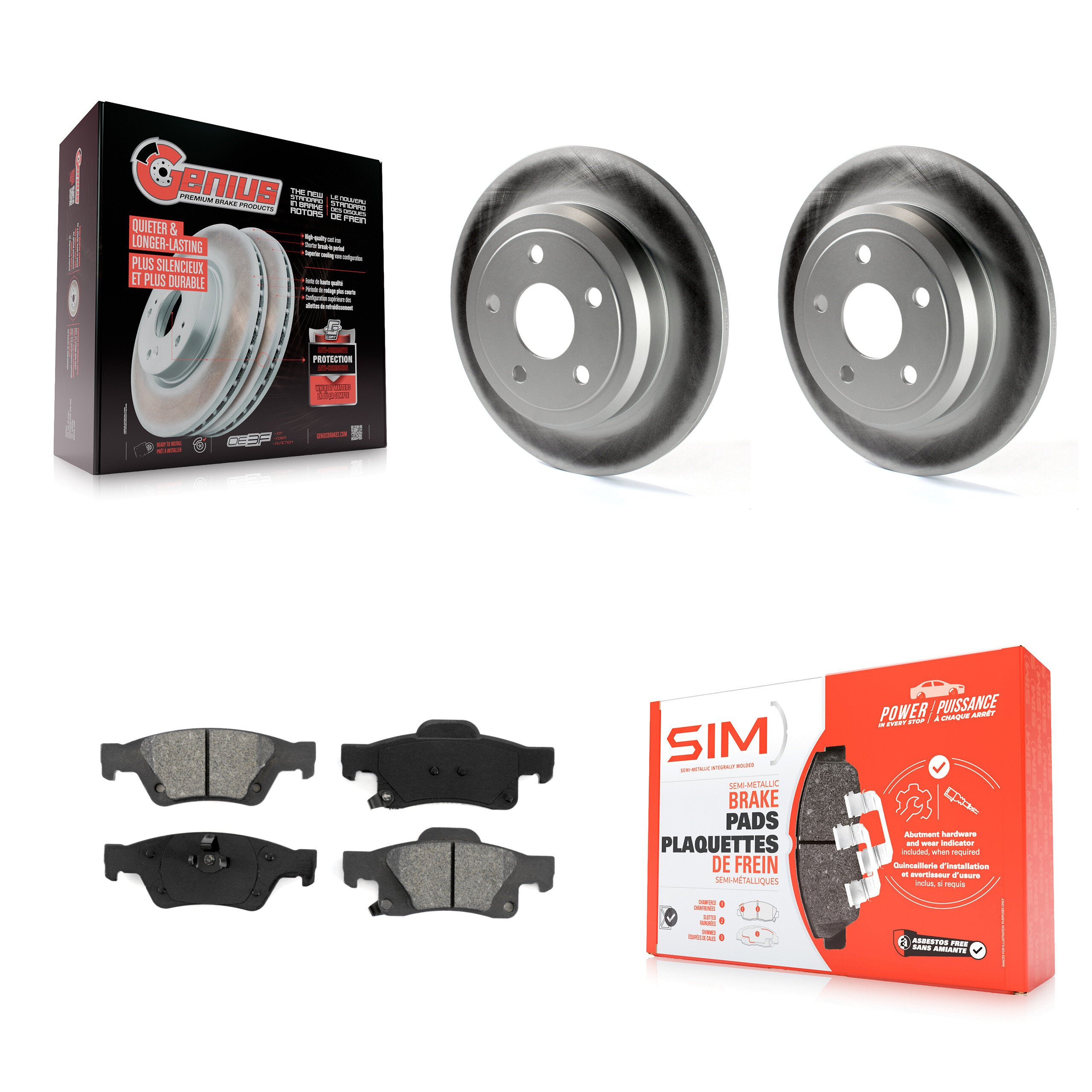 Transit Auto KGS-101255 Disc Brake Kit for 2011-2017 Dodge Durango, Jeep Grand Cherokee - Rear
