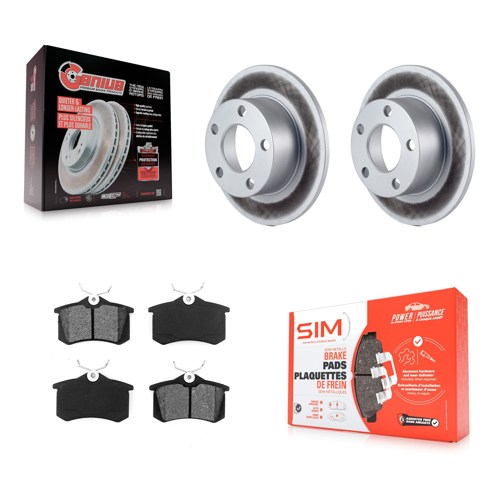 Transit Auto KGS-101271 Disc Brake Kit for 1998-2005 Audi A6, Volkswagen Passat - Rear