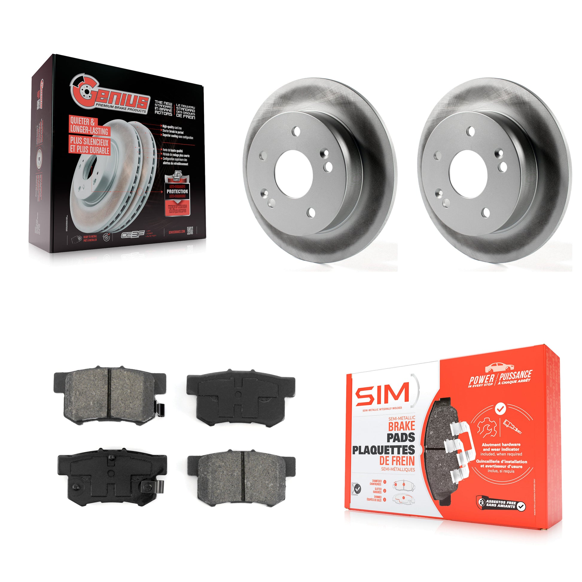 Transit Auto KGS-101280 Disc Brake Kit for 1997-2006 Honda Civic, Acura RSX and More - Rear