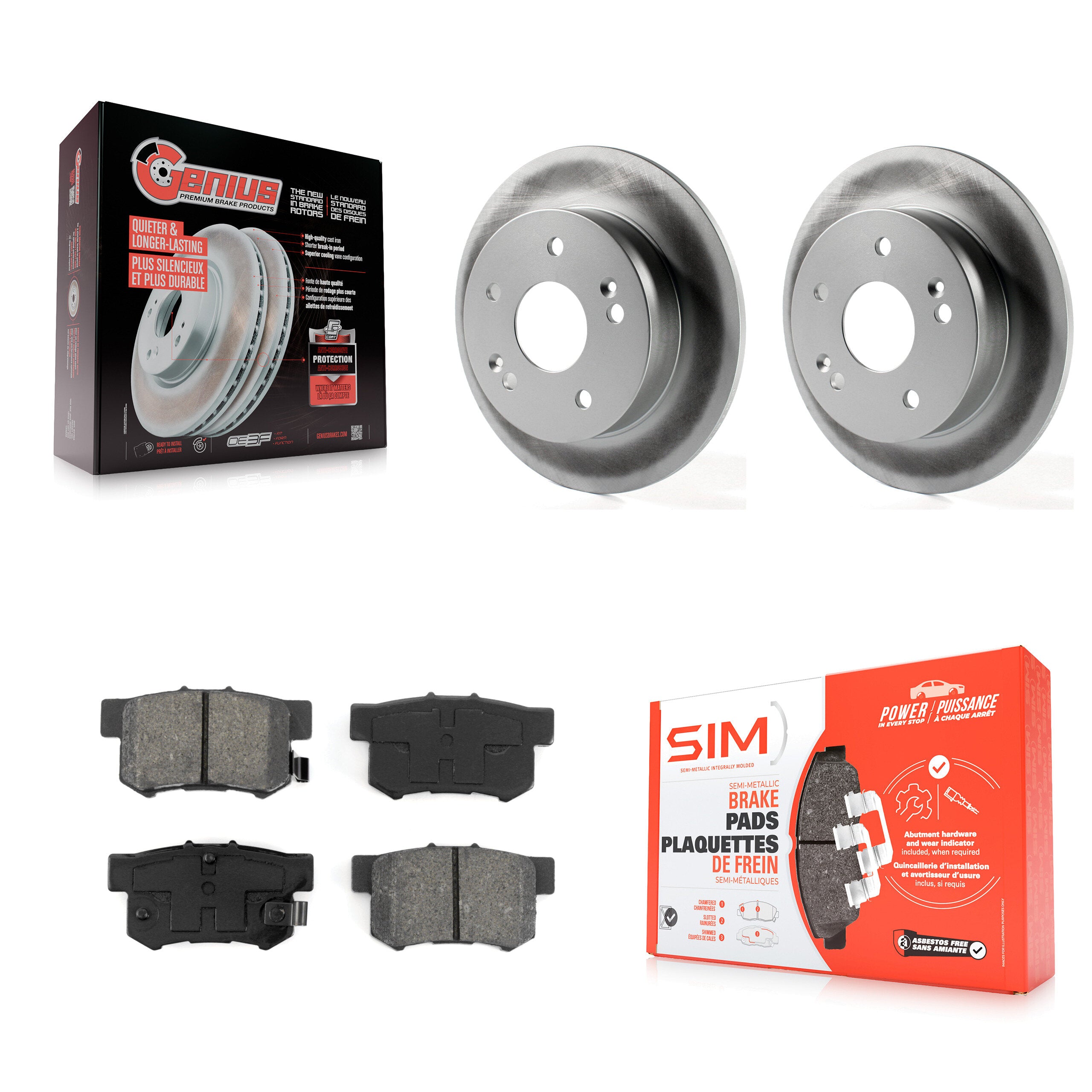 Transit Auto KGS-101280 Disc Brake Kit for 1997-2006 Honda Civic, Acura RSX and More - Rear