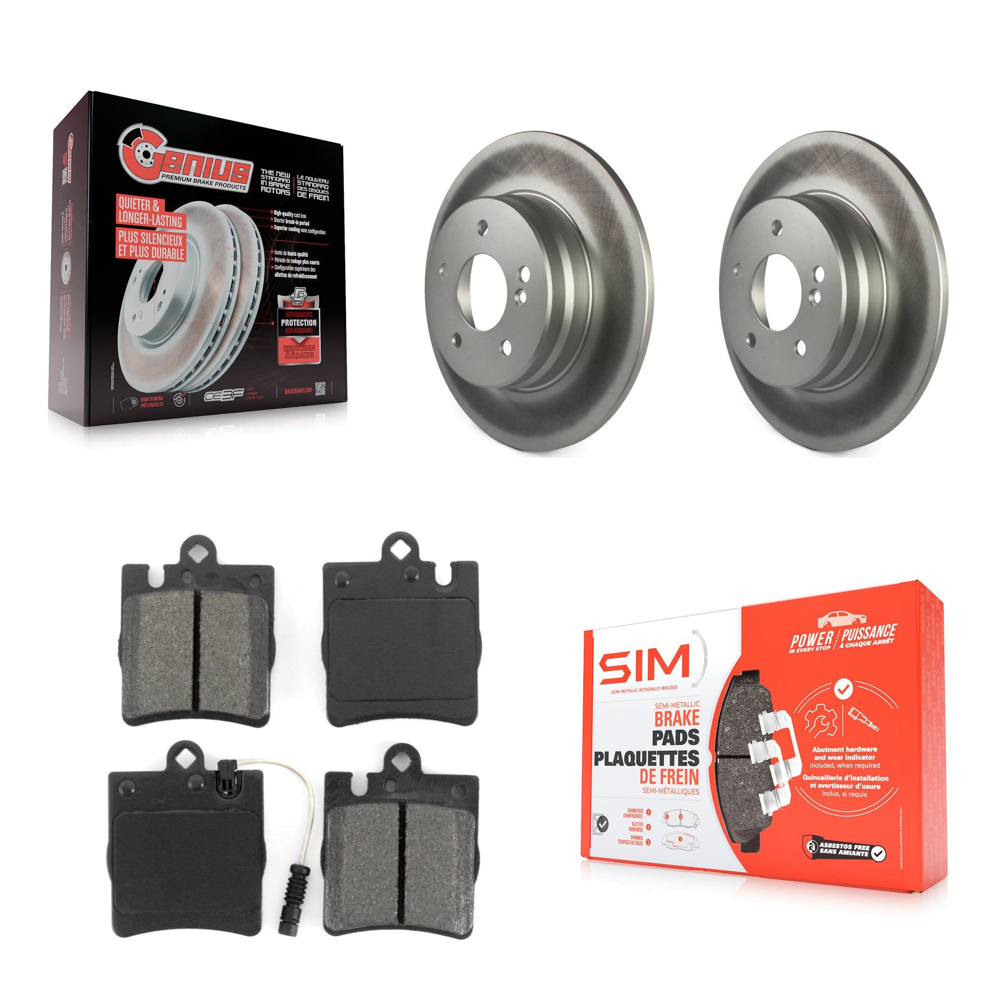 Transit Auto KGS-101284 Disc Brake Kit for 1996-2011 Mercedes-Benz SLK300, Mercedes-Benz C230 and More - Rear