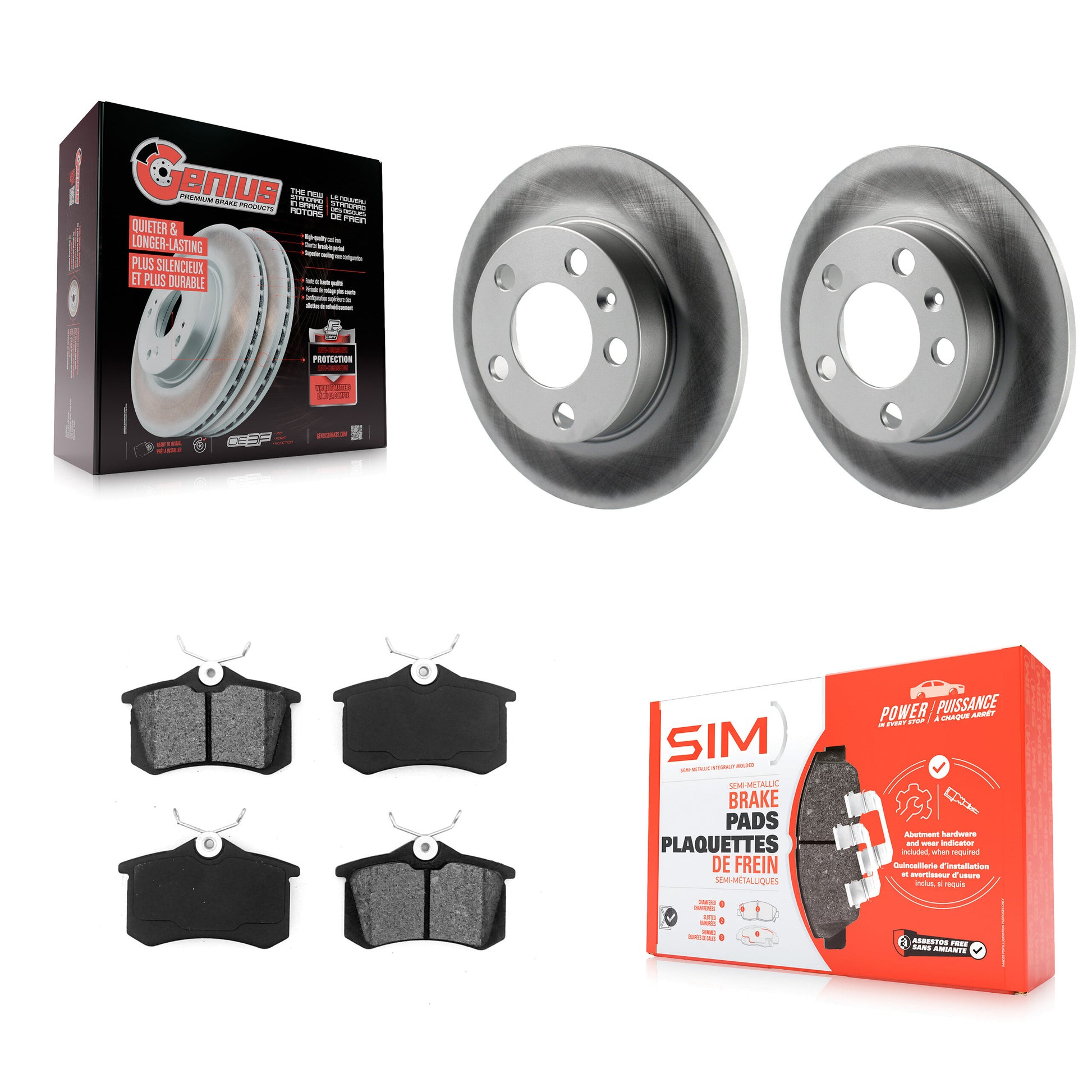 Transit Auto KGS-101288 Disc Brake Kit for 1998-2010 Volkswagen Golf City, Volkswagen Jetta City and More - Rear