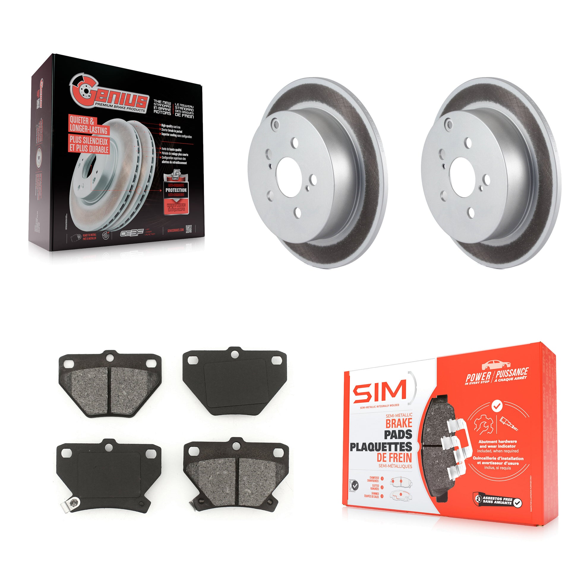 Transit Auto KGS-101292 Disc Brake Kit for 2000-2008 Toyota Corolla, Pontiac Vibe and More - Rear