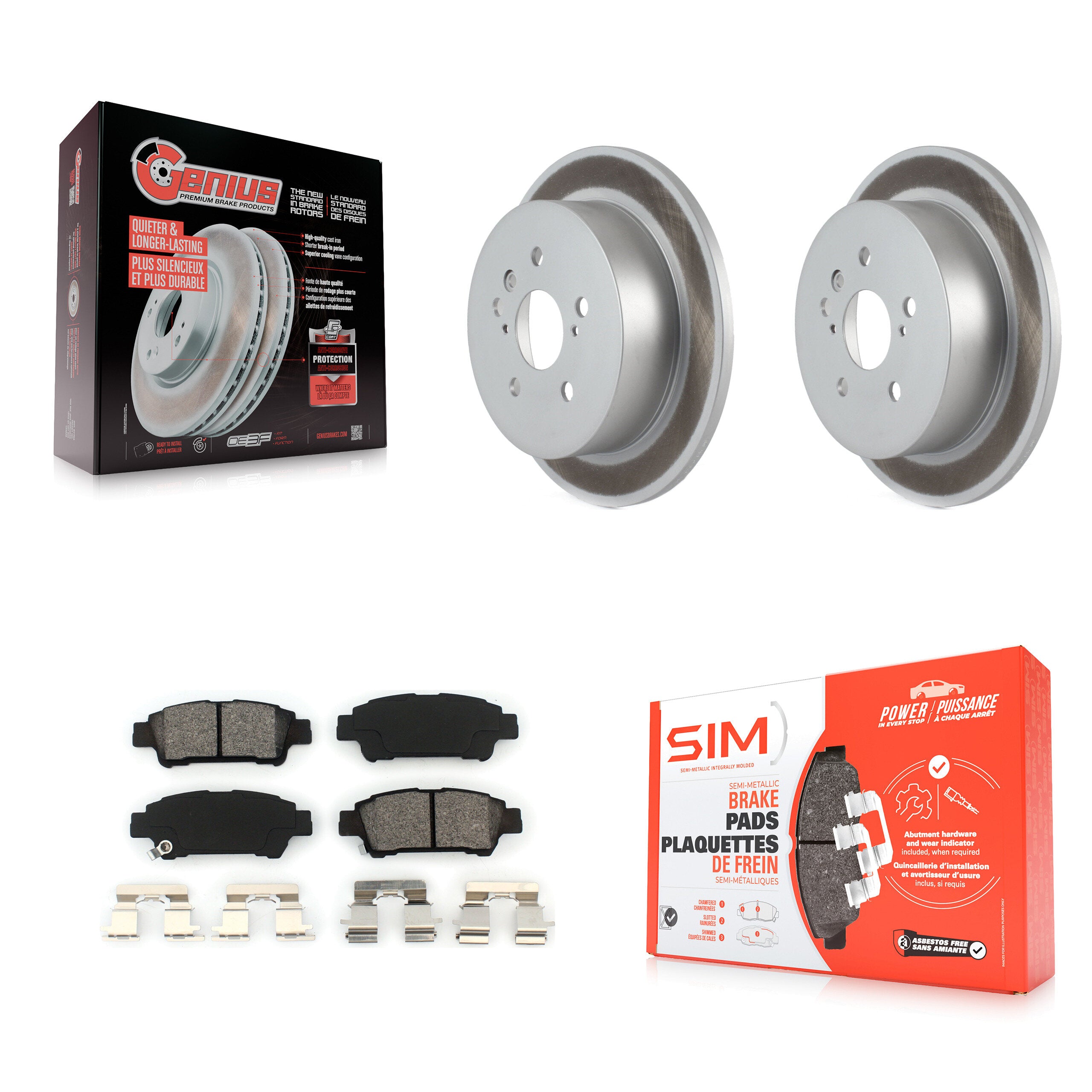 Transit Auto KGS-101333 Disc Brake Kit for 2004-2010 Toyota Sienna - Rear