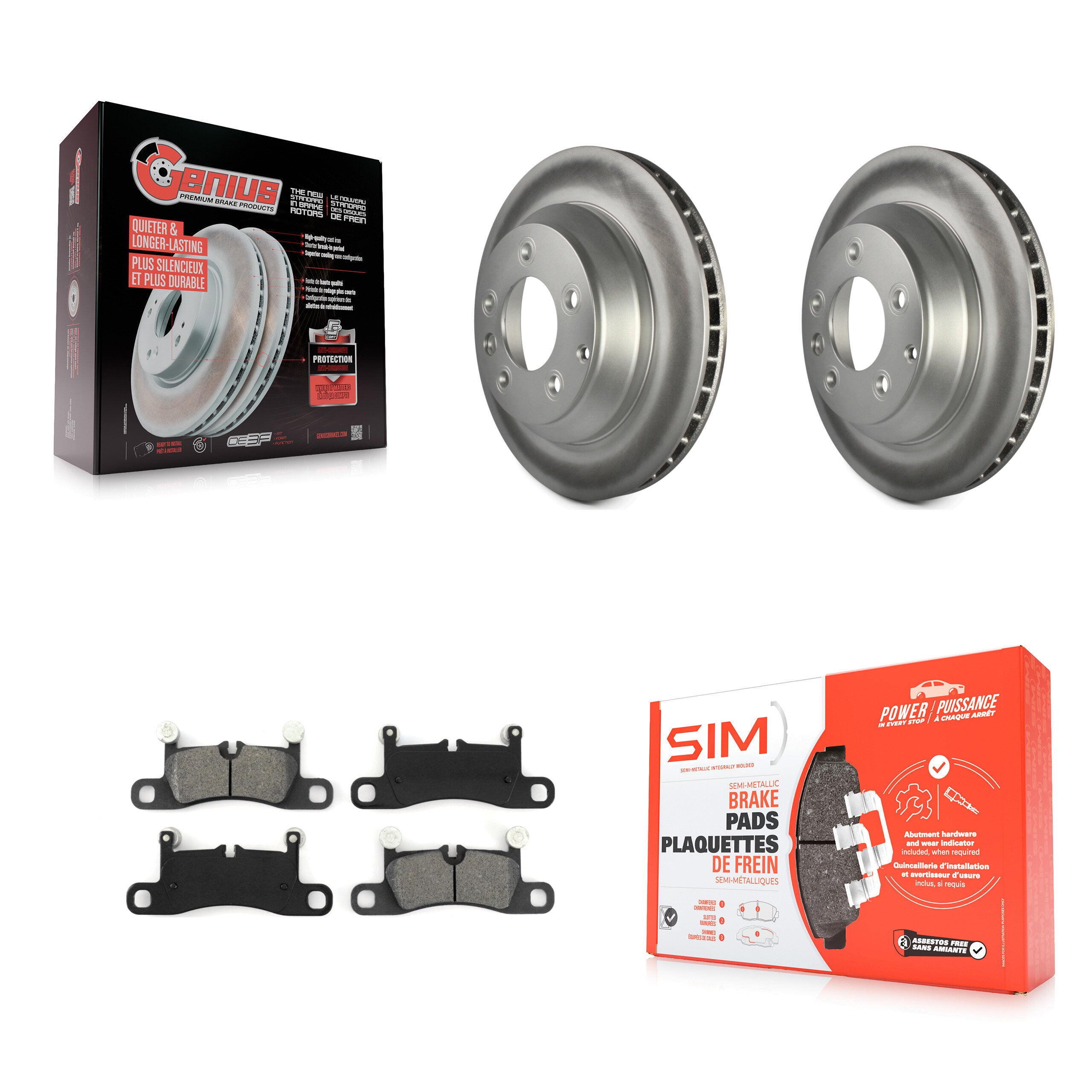 Transit Auto KGS-101334 Disc Brake Kit for 2011-2018 Porsche Cayenne, Volkswagen Touareg - Rear