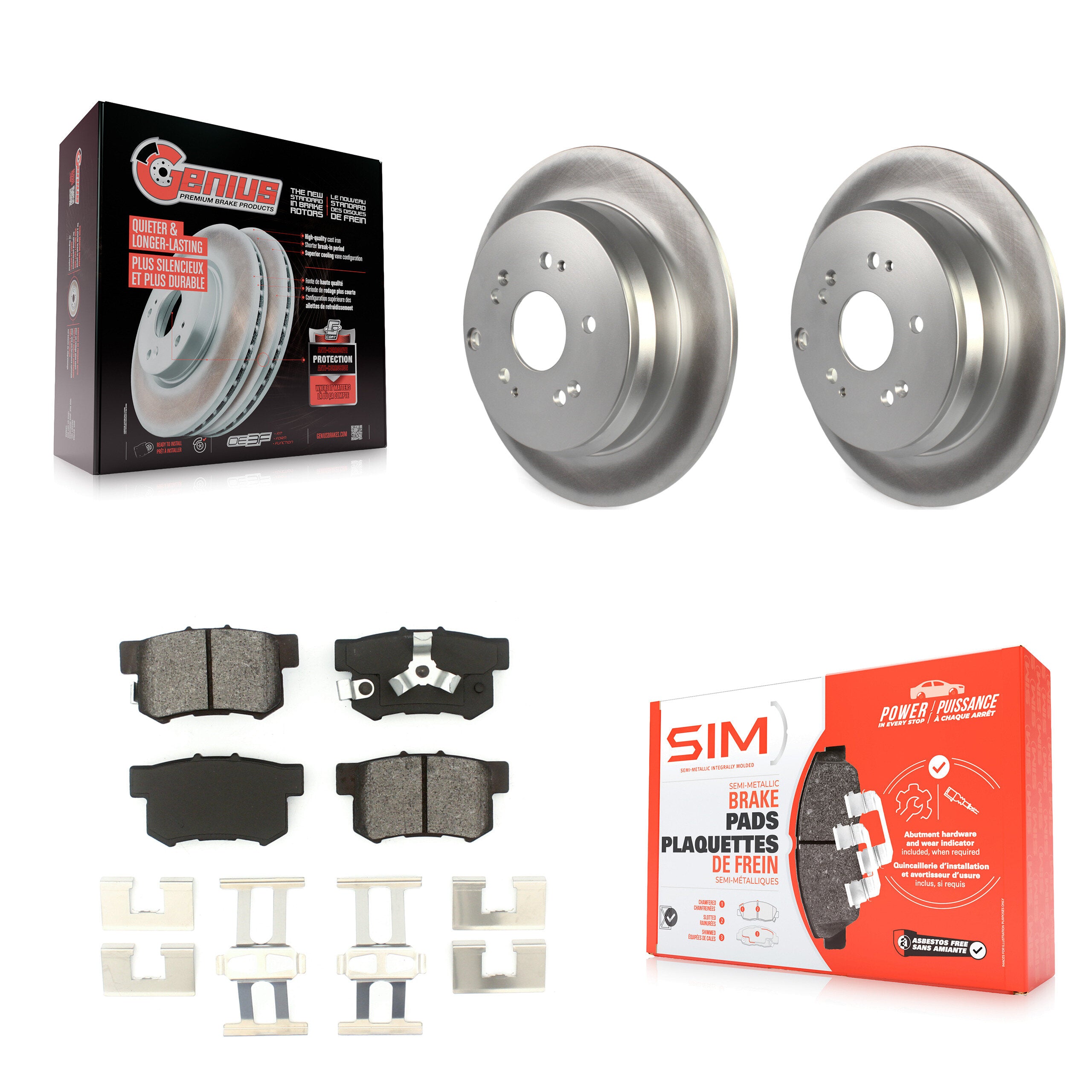 Transit Auto KGS-101343 Disc Brake Kit for 2005-2018 Acura RDX, Honda CR-V - Rear