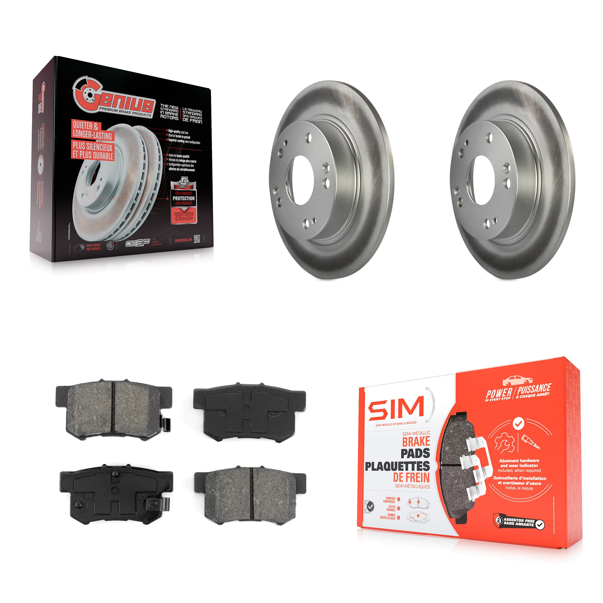 Transit Auto KGS-101364 Disc Brake Kit for 2006-2015 Honda Civic, Acura ILX, Acura CSX - Rear