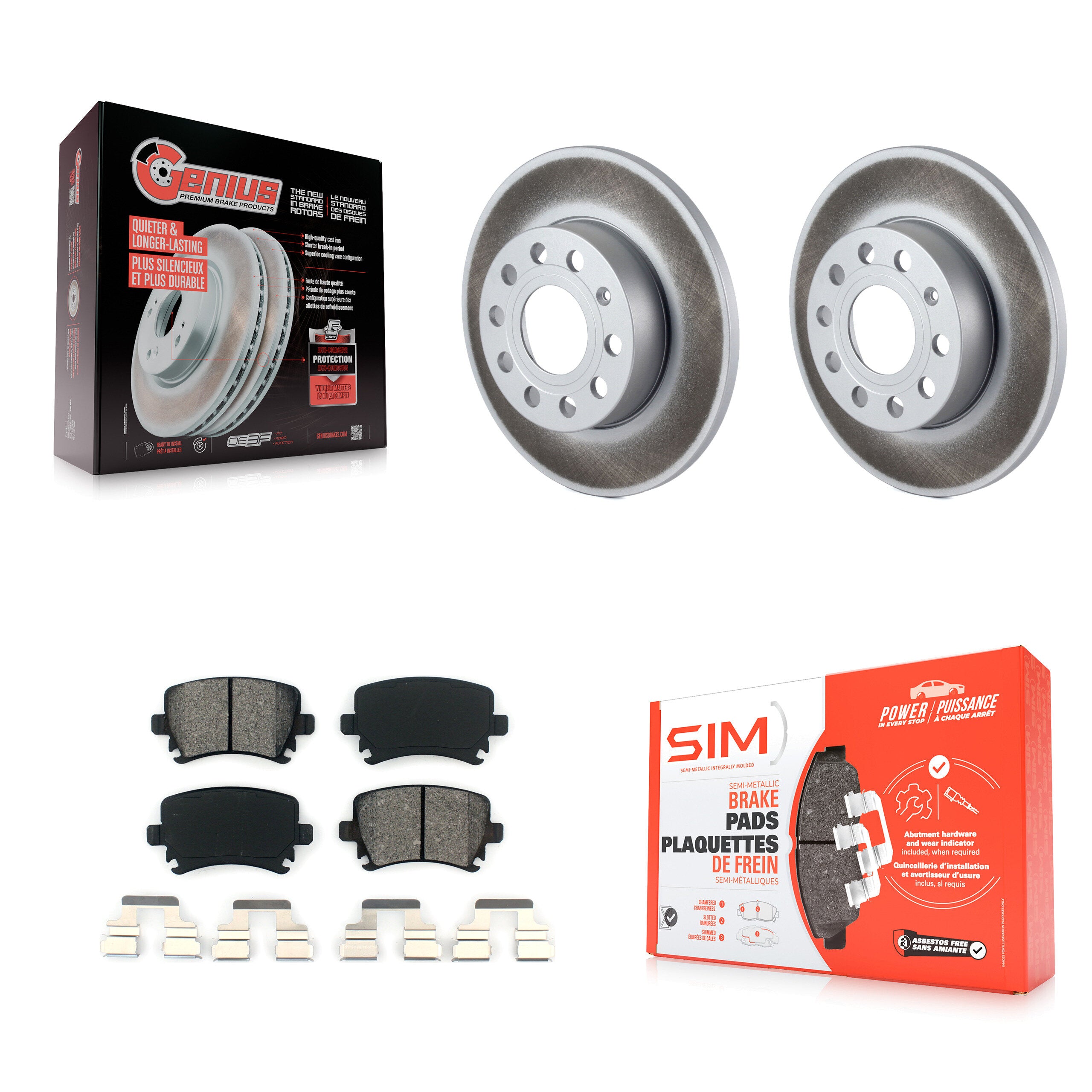 Transit Auto KGS-101371 Disc Brake Kit for 2005-2010 Audi A3, Audi A3 Quattro and More - Rear