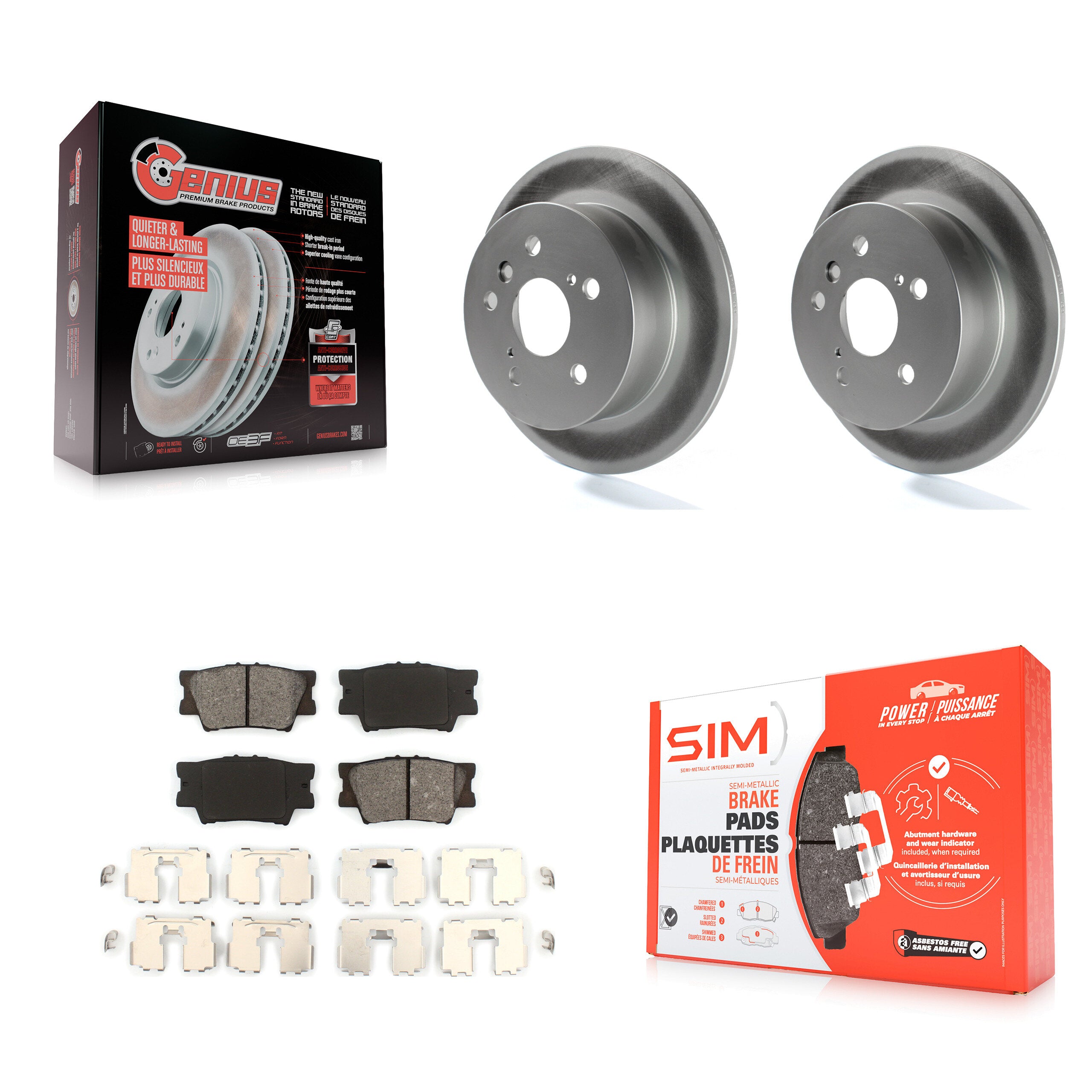 Transit Auto KGS-101379 Disc Brake Kit for 2007-2012 Toyota Avalon, Lexus ES350, Toyota Camry - Rear