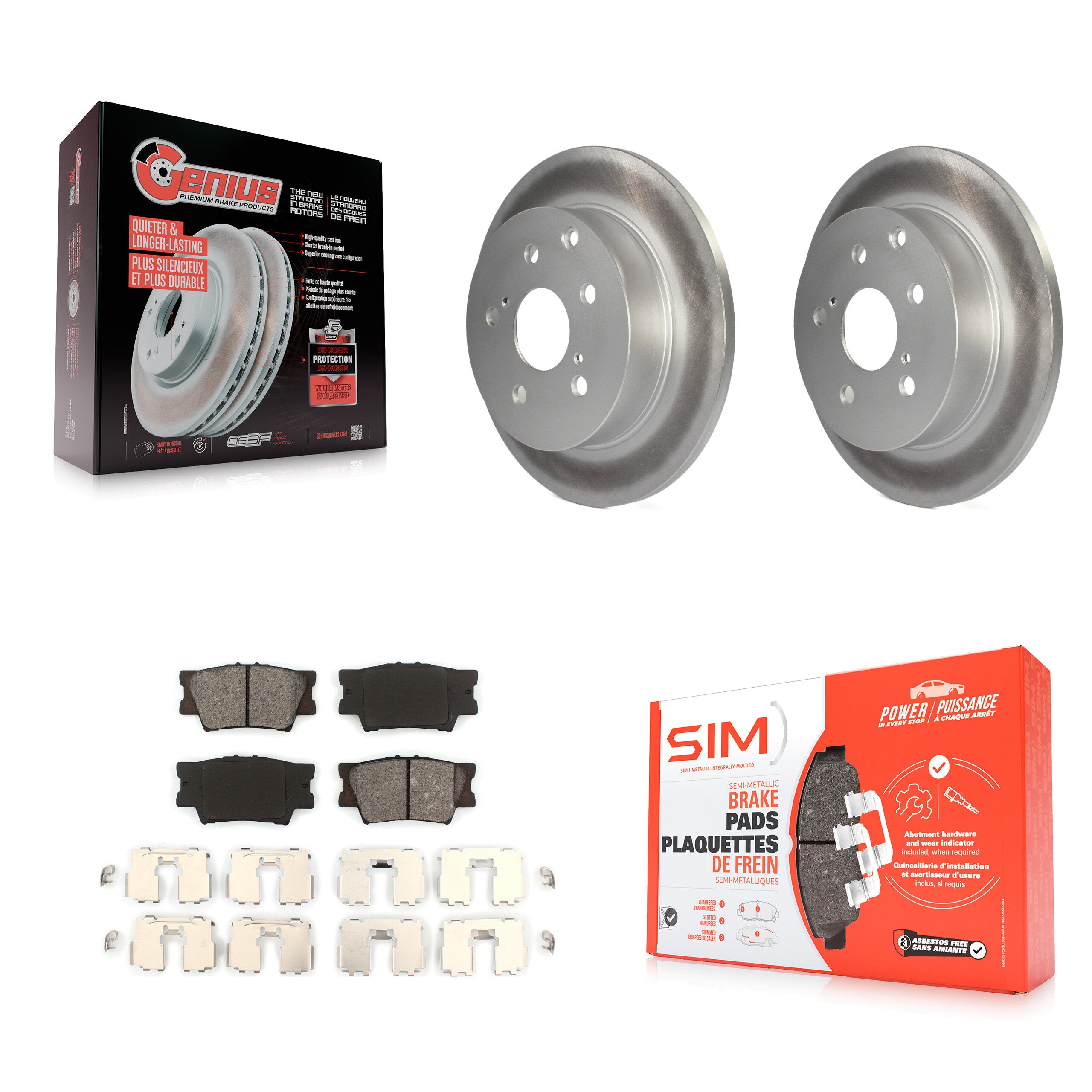 Transit Auto KGS-101385 Disc Brake Kit for 2006-2018 Lexus HS250h, Toyota RAV4 - Rear