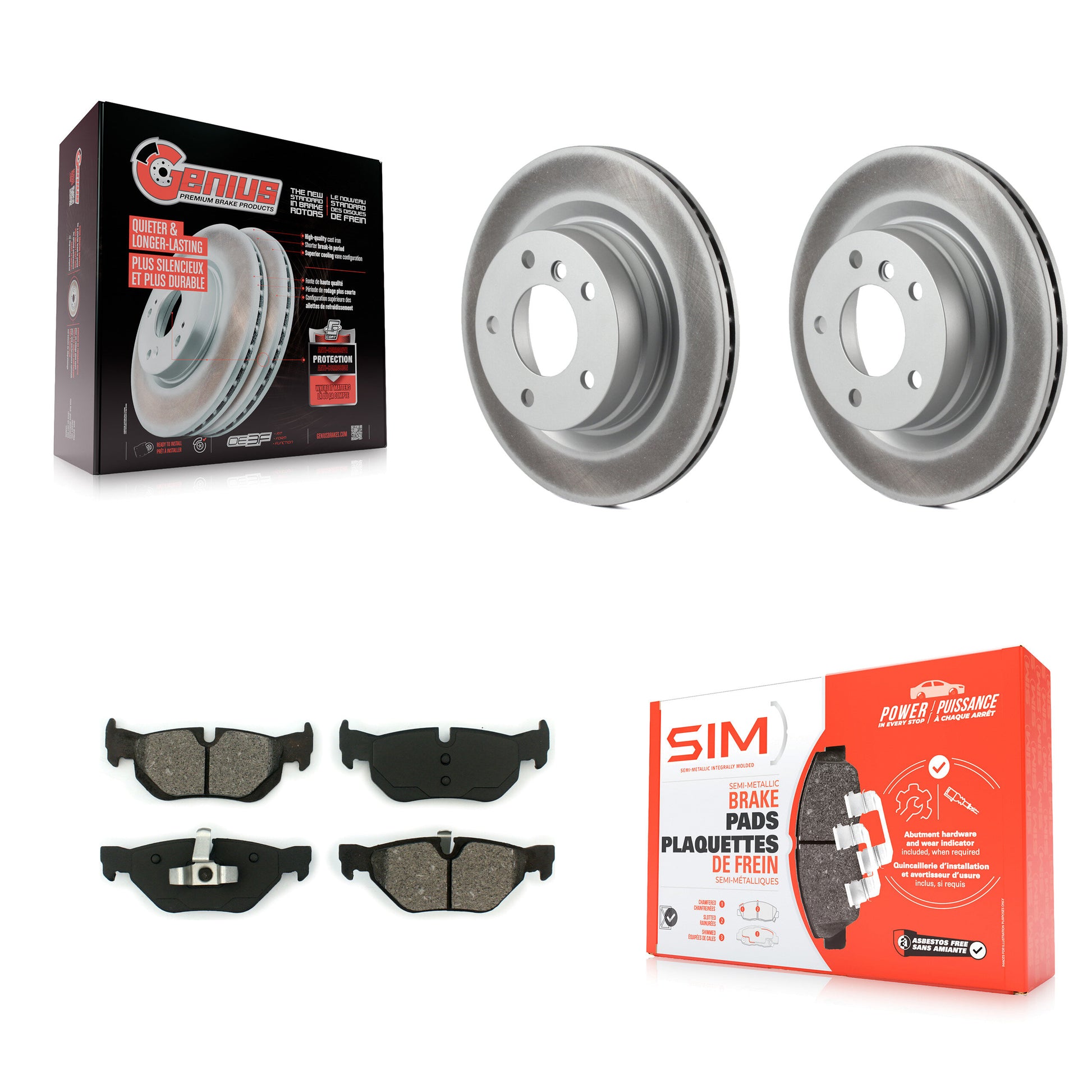 Transit Auto KGS-101391 Disc Brake Kit for 2006-2013 BMW 328i, BMW 323i, BMW 325i - Rear